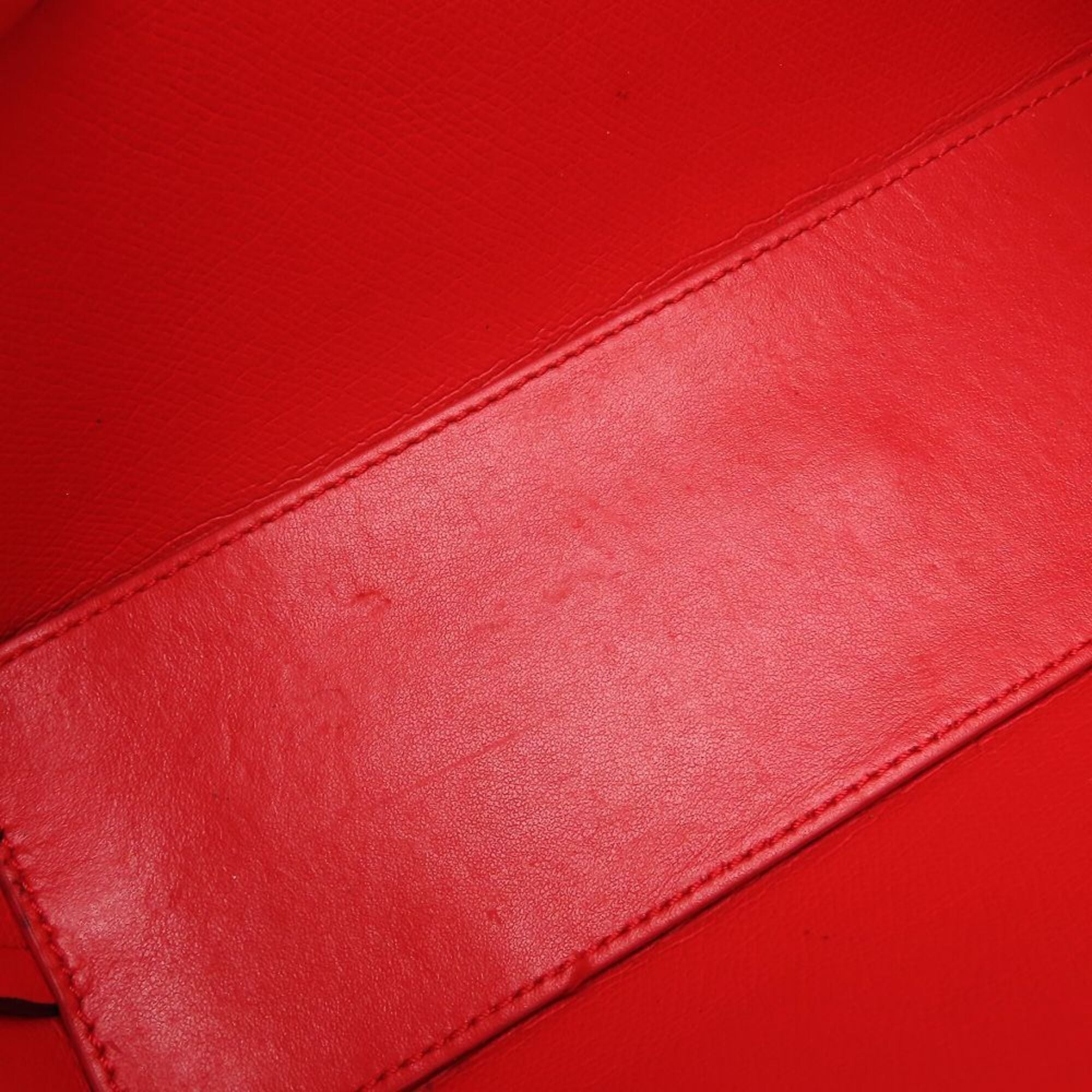 Christian Louboutin Black Red Color Leather Handbag (Pre-Owned)