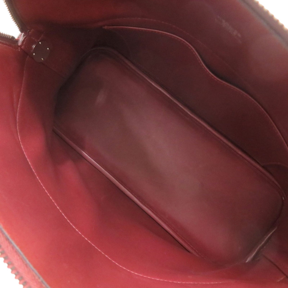 Hermes Rouge H Taurillon Clemence Leather Handbag (Pre-Owned)