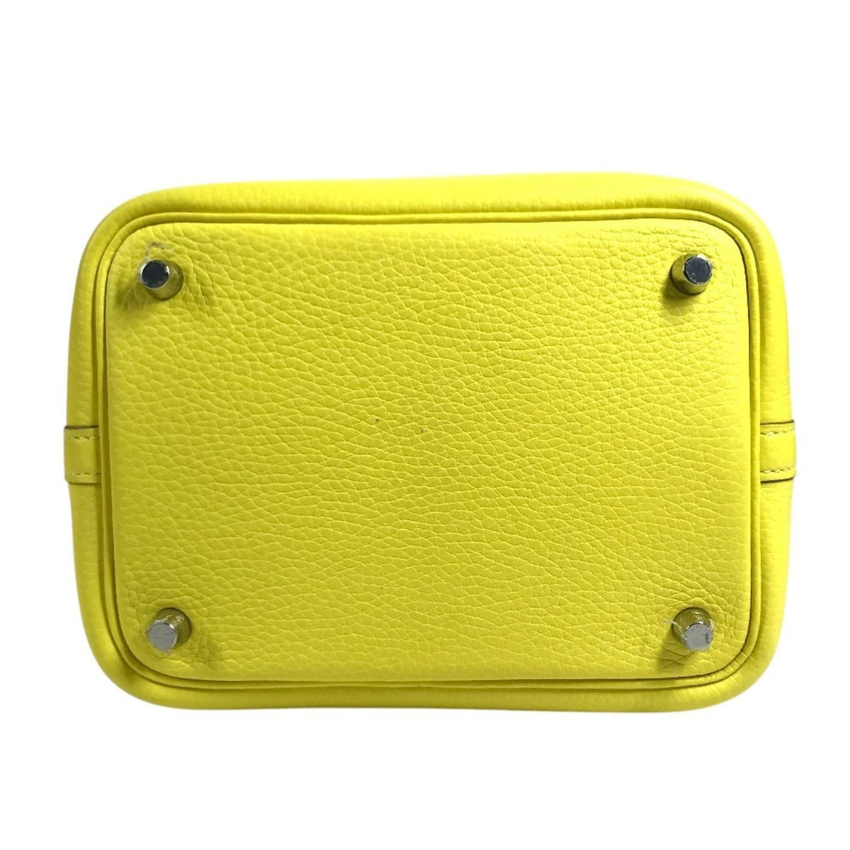 Hermes Yellow Taurillon Clemence Leather Handbag Tote Bag (Pre-Owned)