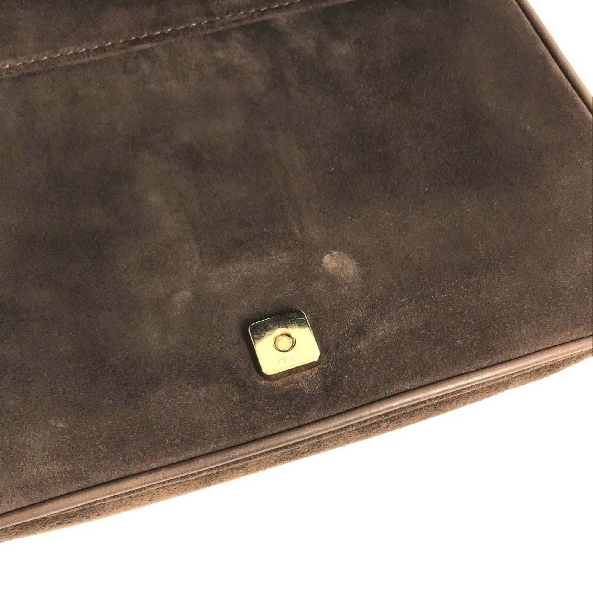 Fendi Brown Suede Shoulder Bag (Pre-Owned)