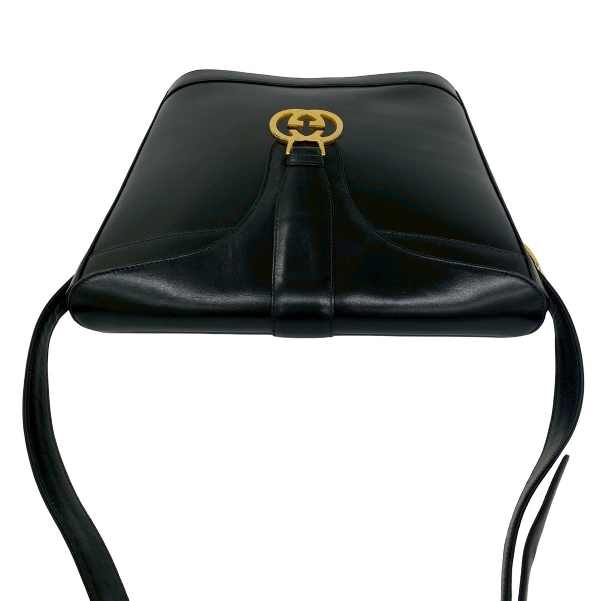 Gucci Black Green Red Color Leather Shoulder Bag (Pre-Owned)
