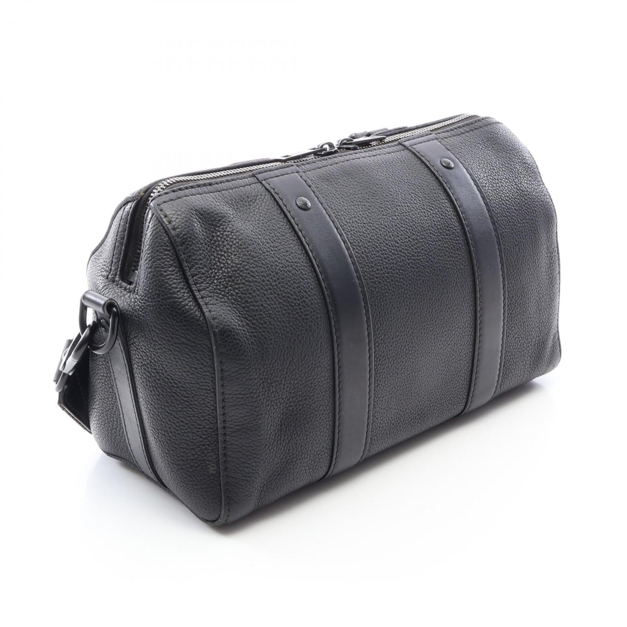 Louis Vuitton Black Leather Handbag Shoulder Bag (Pre-Owned)