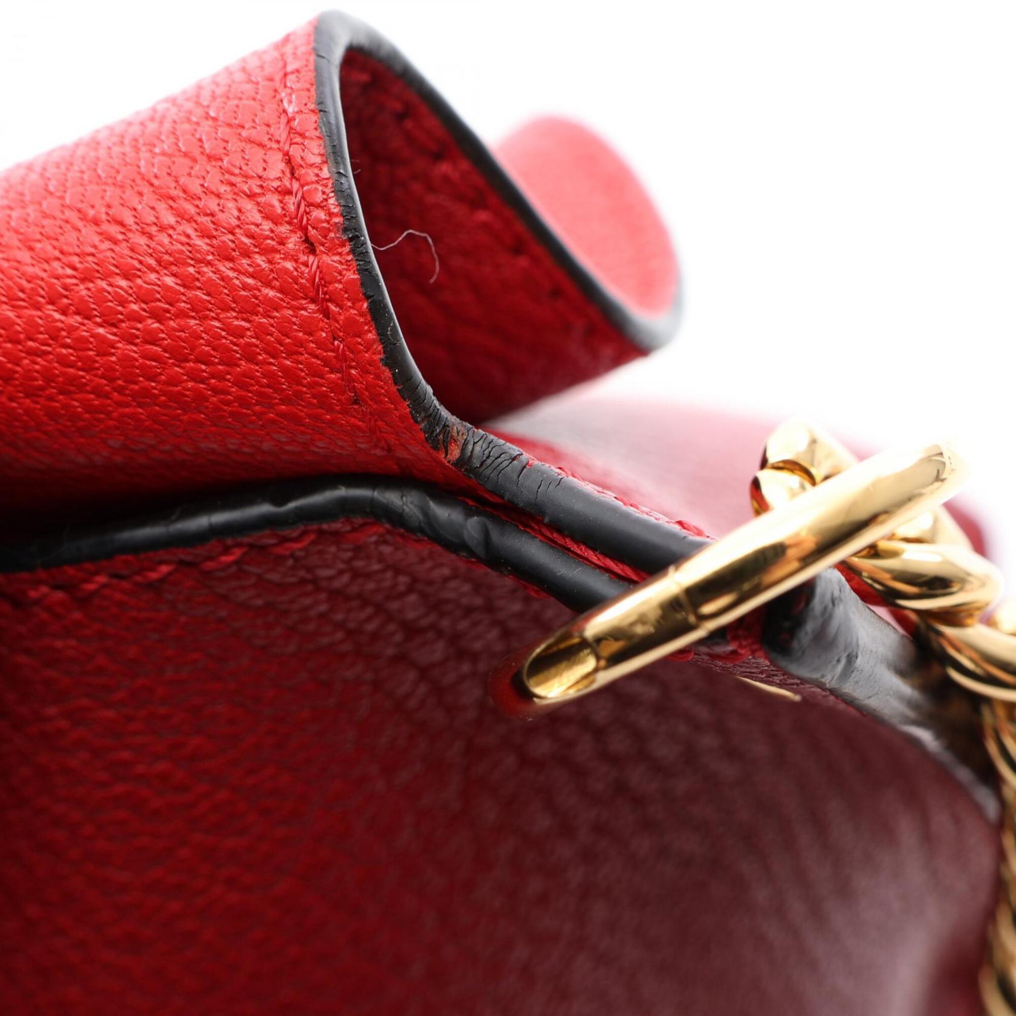 Loewe Red Color Leather Shoulder Bag (Pre-Owned)