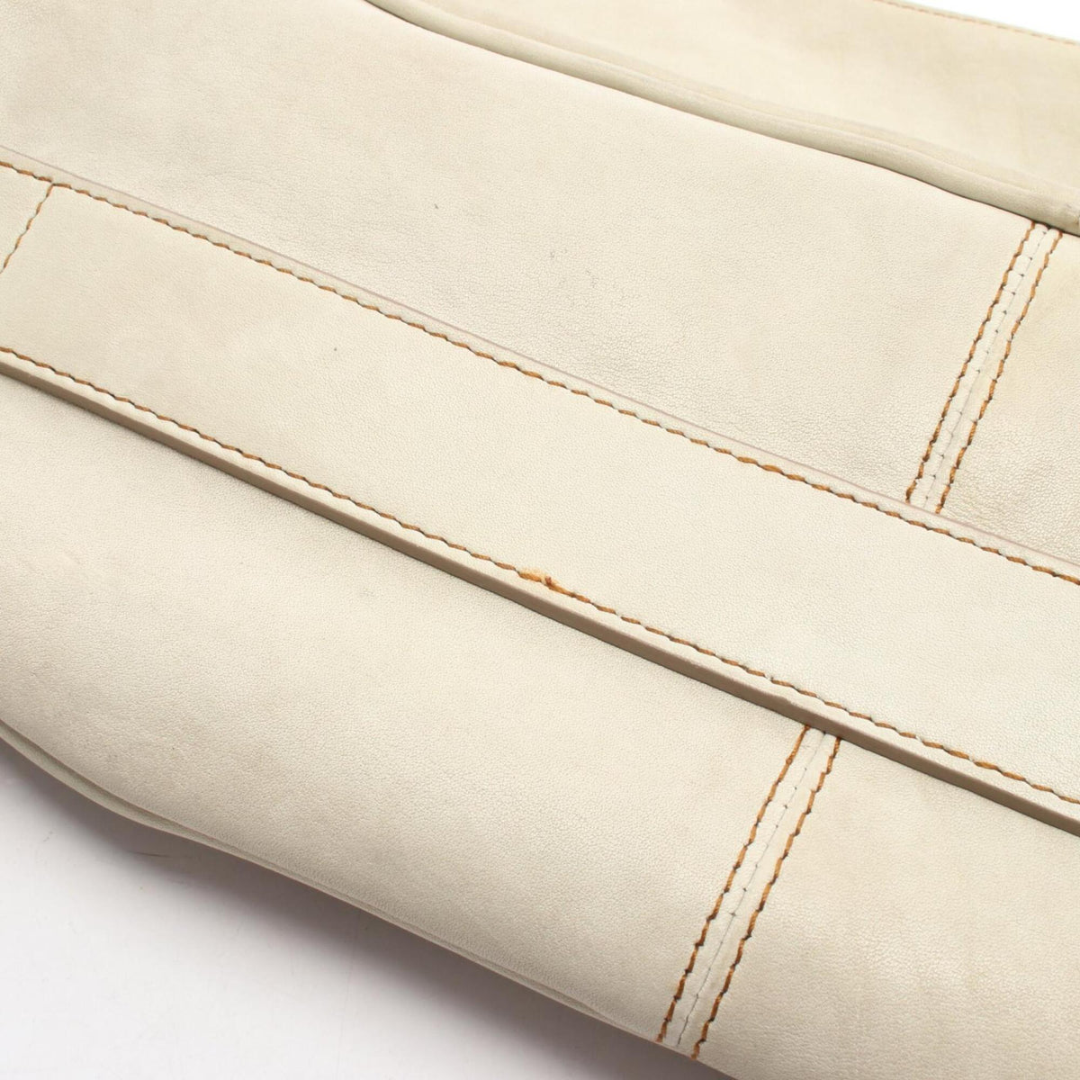 Christian Dior Brown Ivory Leather Handbag Shoulder Bag (Pre-Owned)