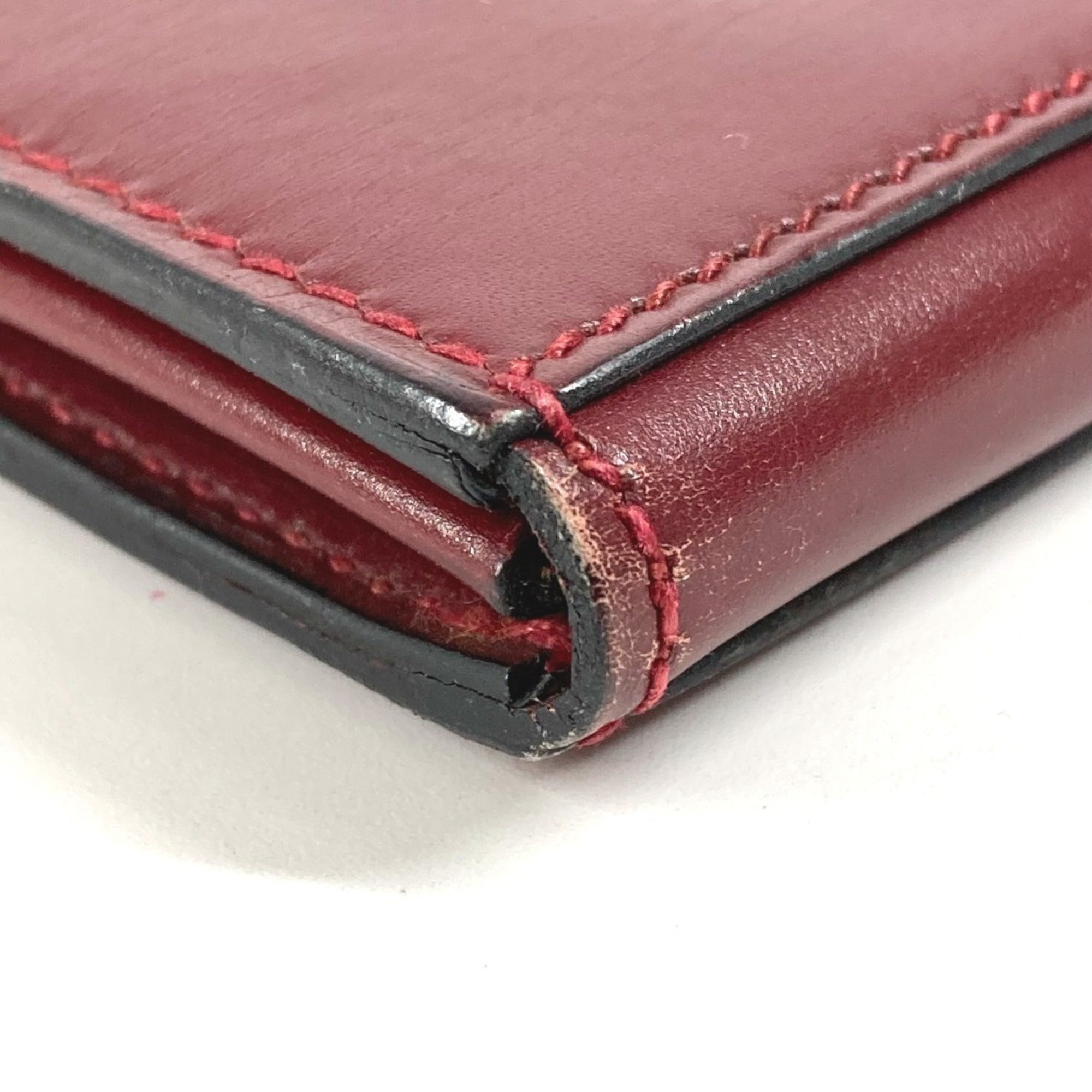 Hermes Wine Leather Clutch Bag Handbag (Pre-Owned)