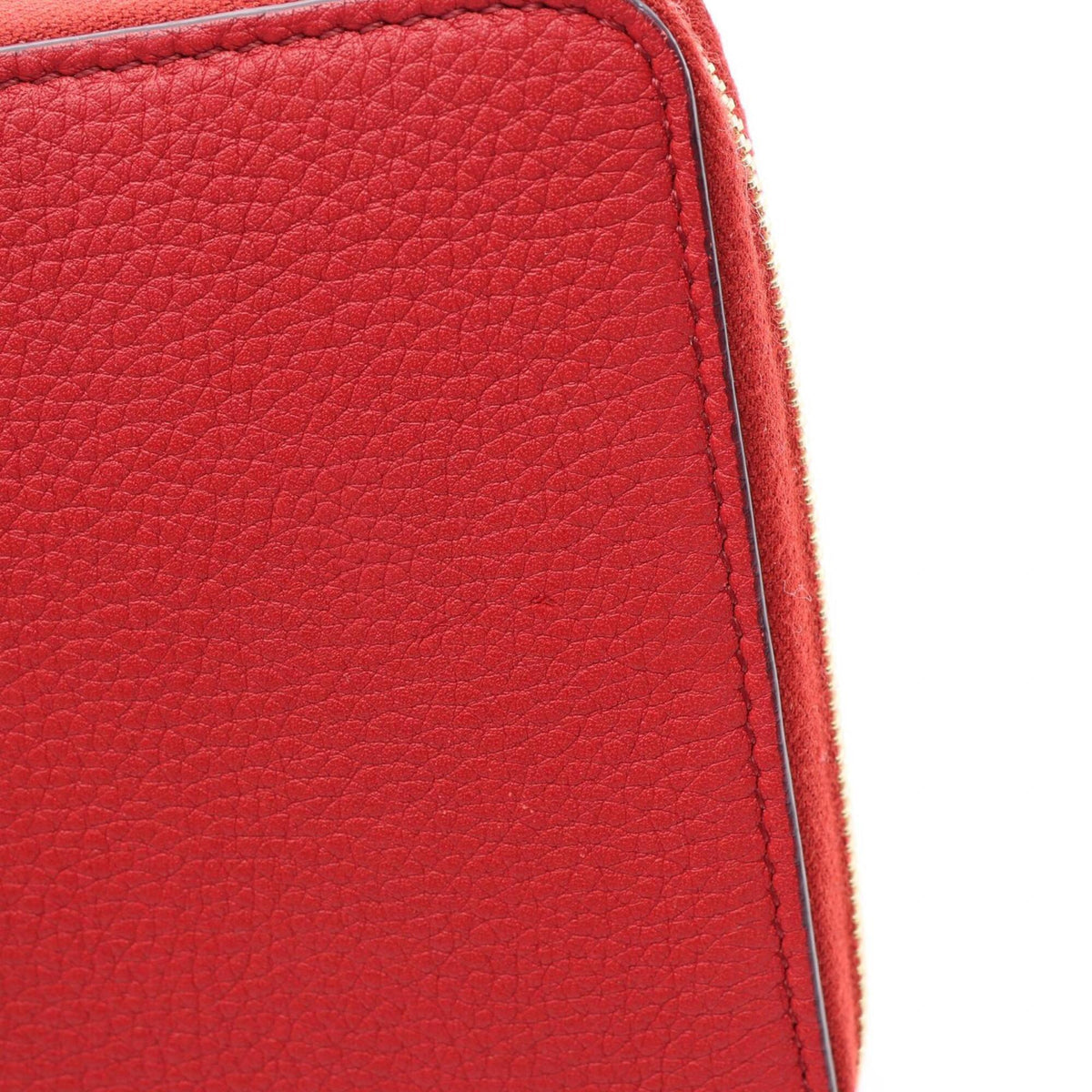 Celine Red Color Leather Long Wallet (Bi-Fold) (Pre-Owned)