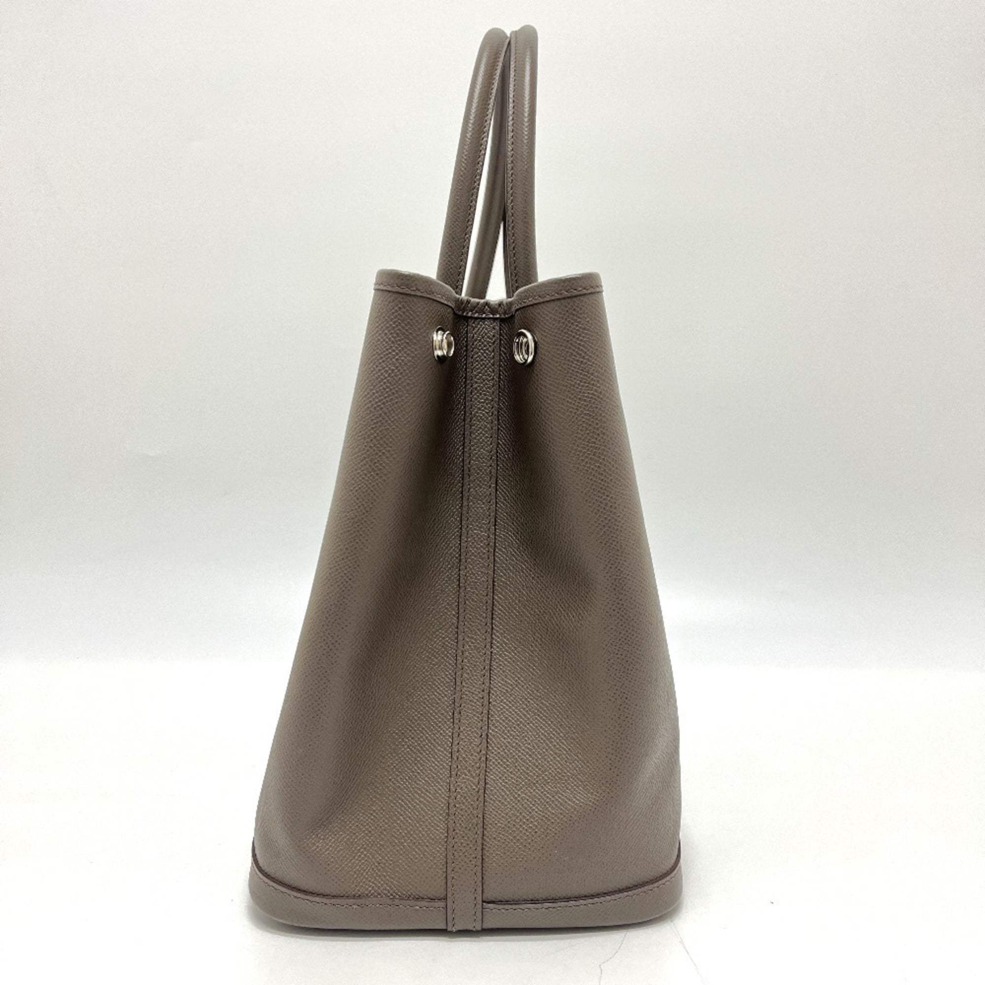 Hermes Garden Gray Epsom Leather Handbag Tote Bag (Pre-Owned)