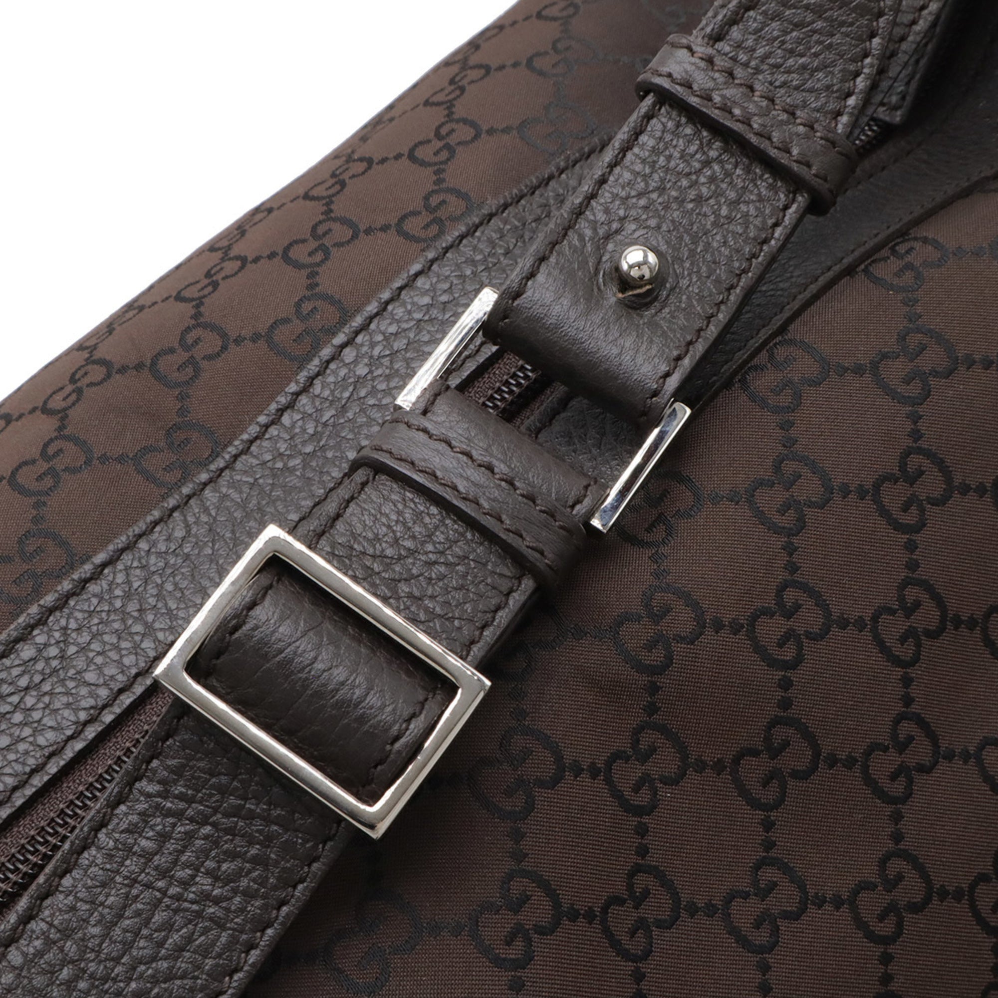 Gucci Brown Nylon Boston Bag Shoulder Bag (Pre-Owned)