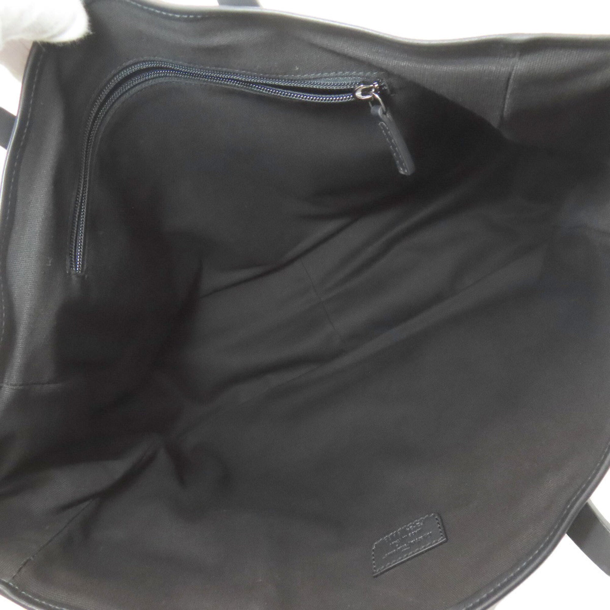 Salvatore Ferragamo Black Gray Coated Canvas Tote Bag (Pre-Owned)