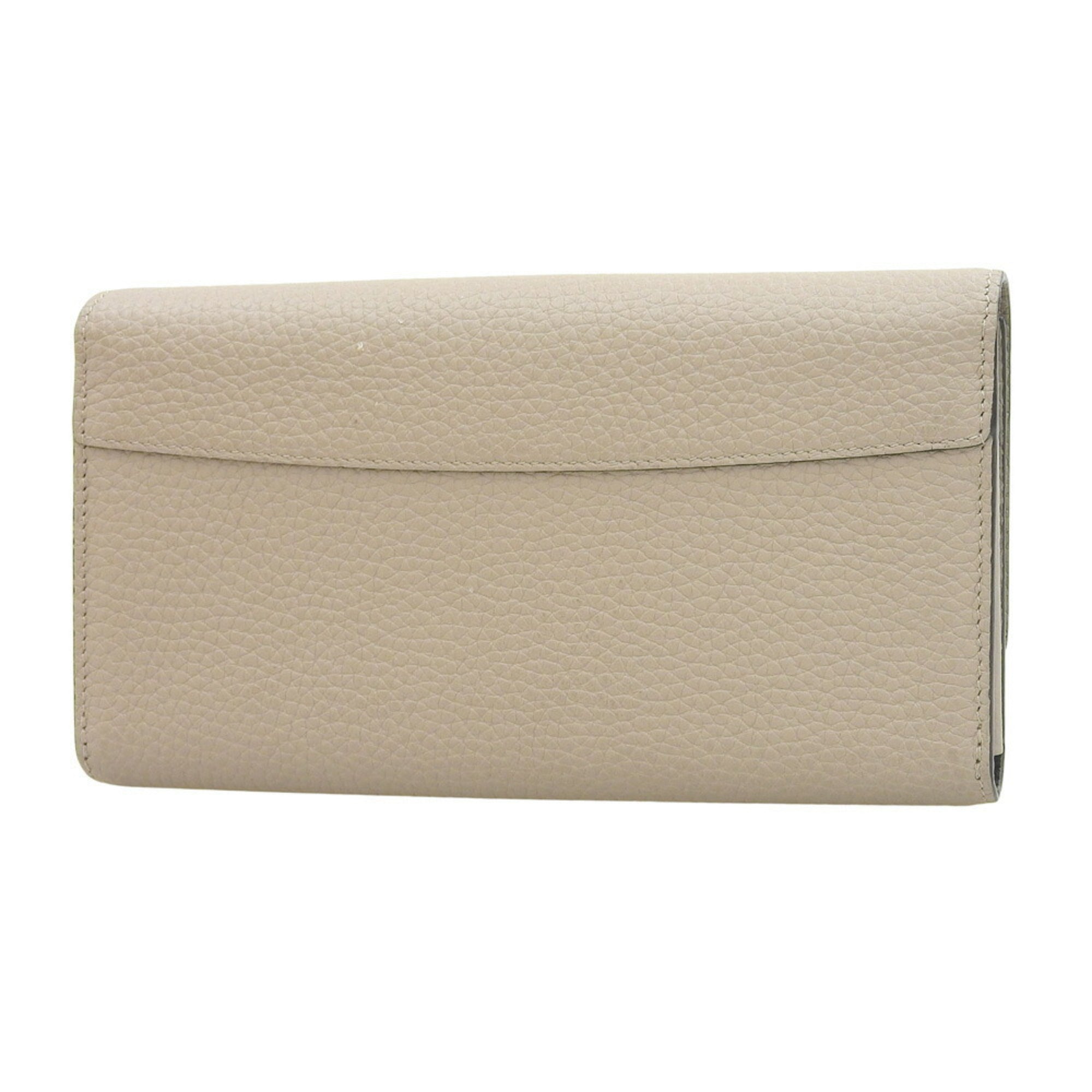 Louis Vuitton Beige Leather Long Wallet (Bi-Fold) (Pre-Owned)