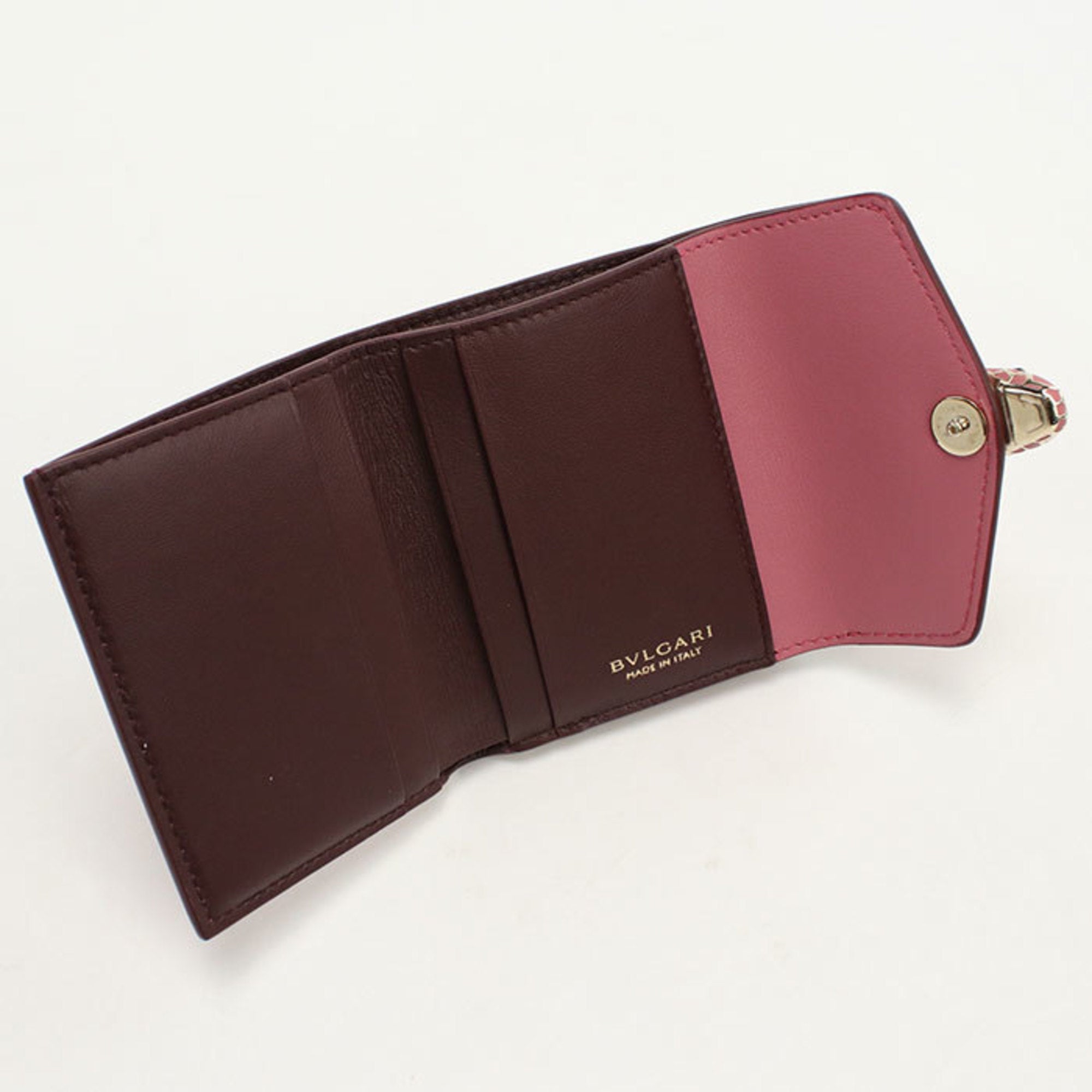 Bvlgari Pink Leather Wallet (Tri-Fold) (Pre-Owned)