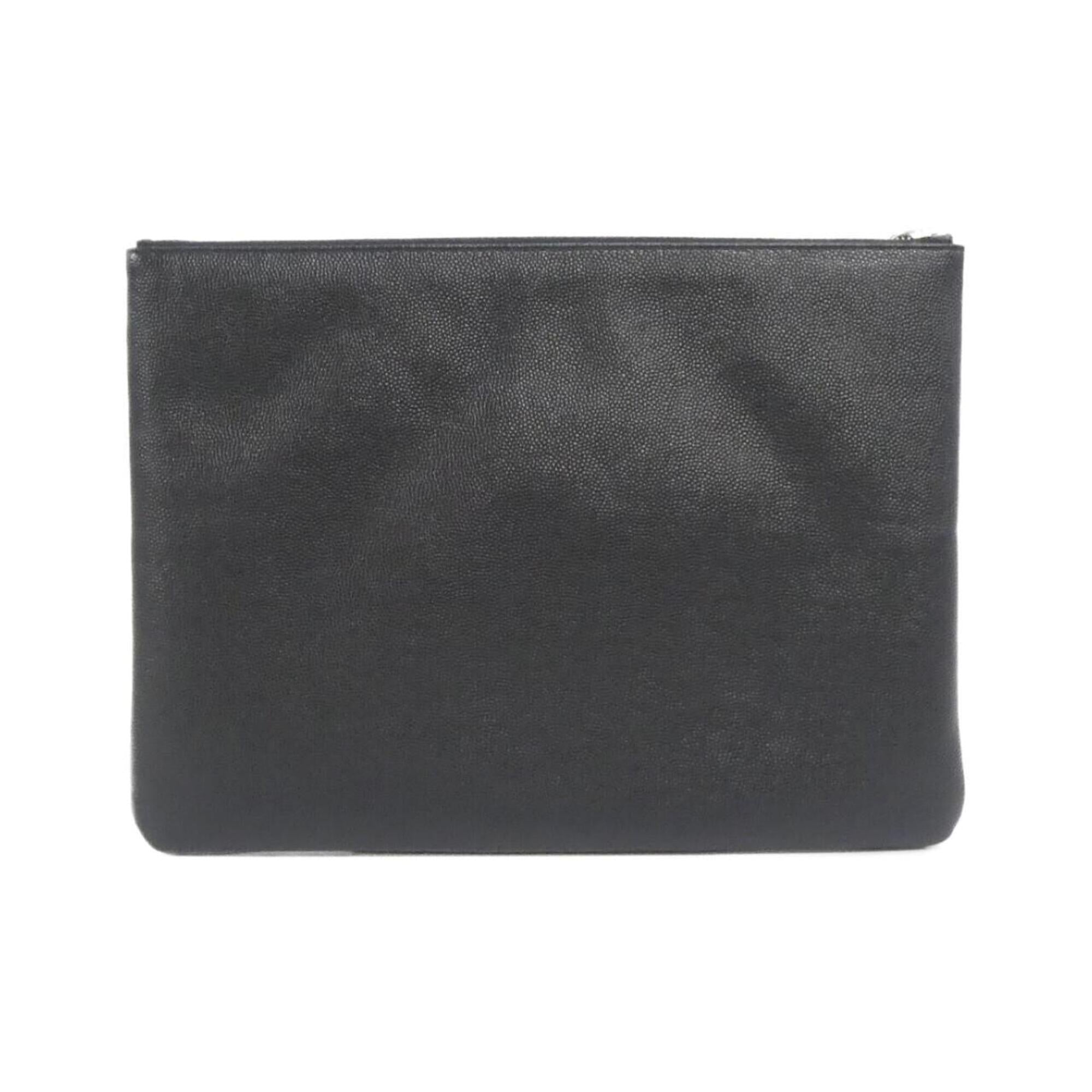 Chanel Black Grained Calfskin Handbag Pouch (Pre-Owned)
