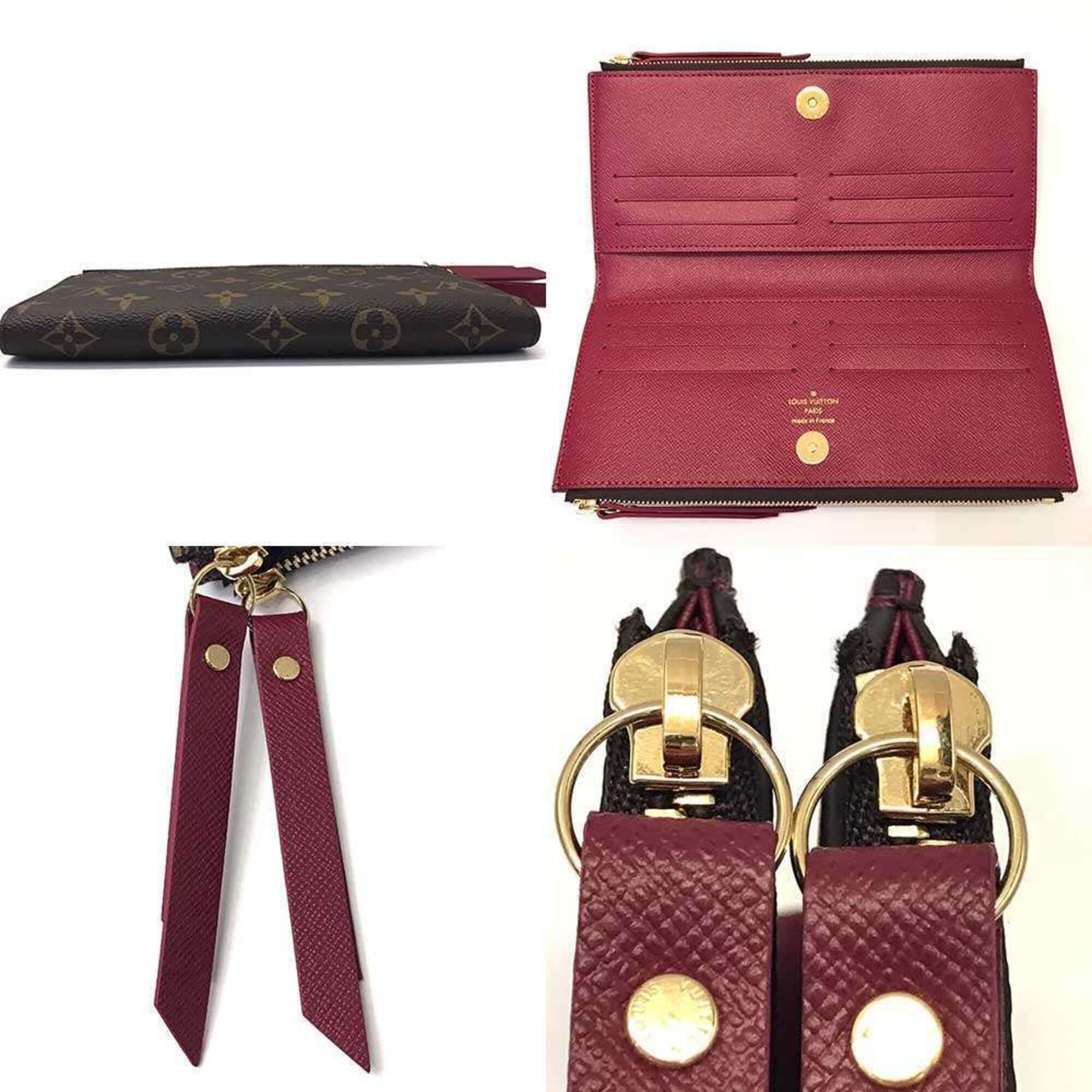 Louis Vuitton Monogram Brown Red Color Monogram Long Wallet (Bi-Fold) (Pre-Owned)