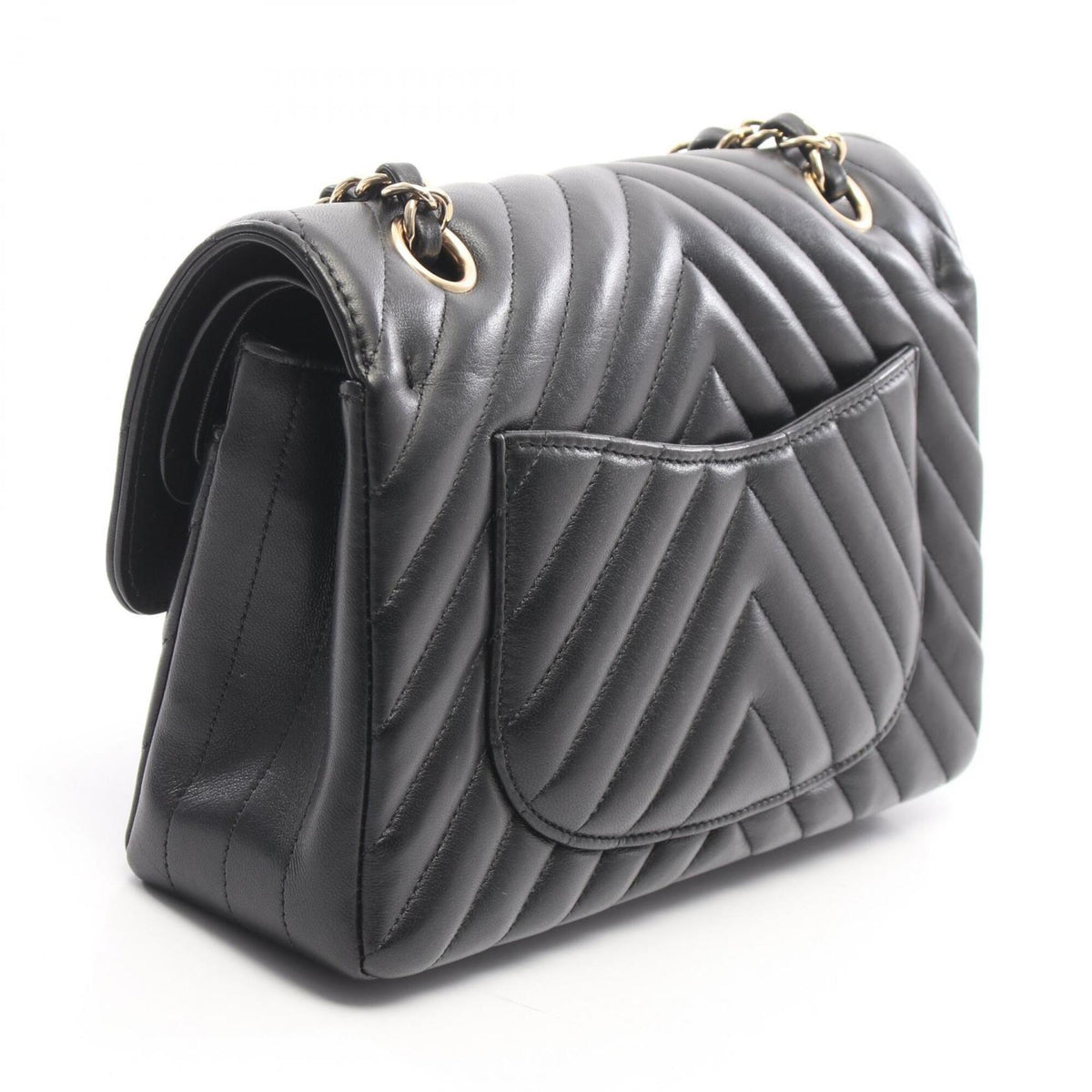 Chanel Black Leather Handbag Shoulder Bag (Pre-Owned)