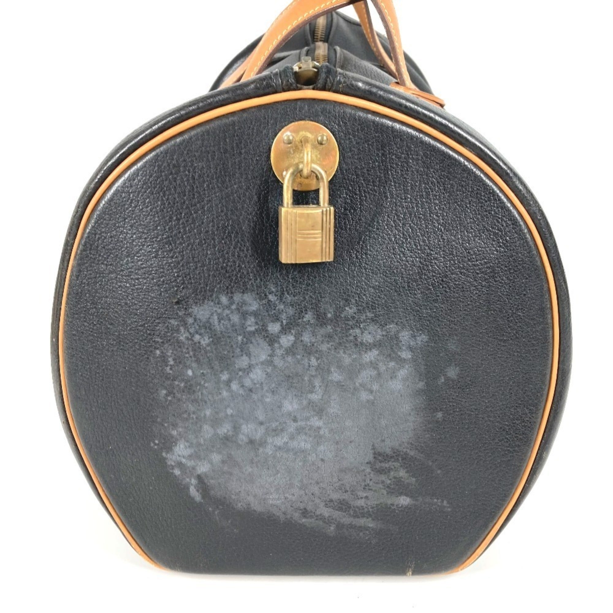 Hermes Bicolor Black Brown Ardennes Leather Boston Bag Handbag (Pre-Owned)