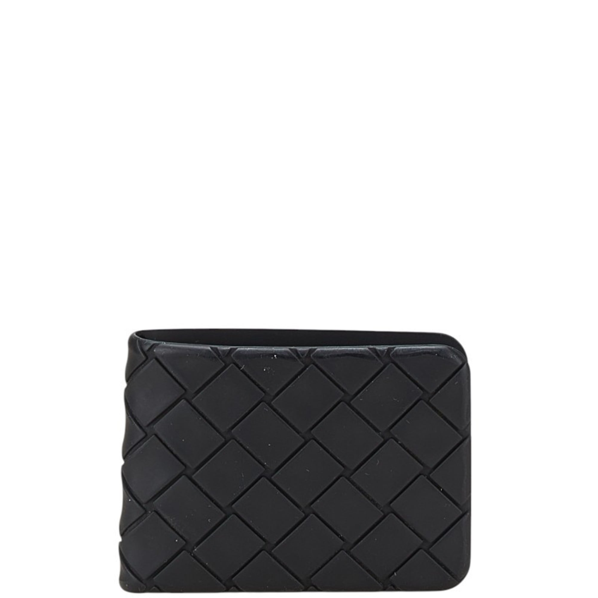 Bottega Veneta Black Rubber Bill Wallet (Bi-Fold) (Pre-Owned)