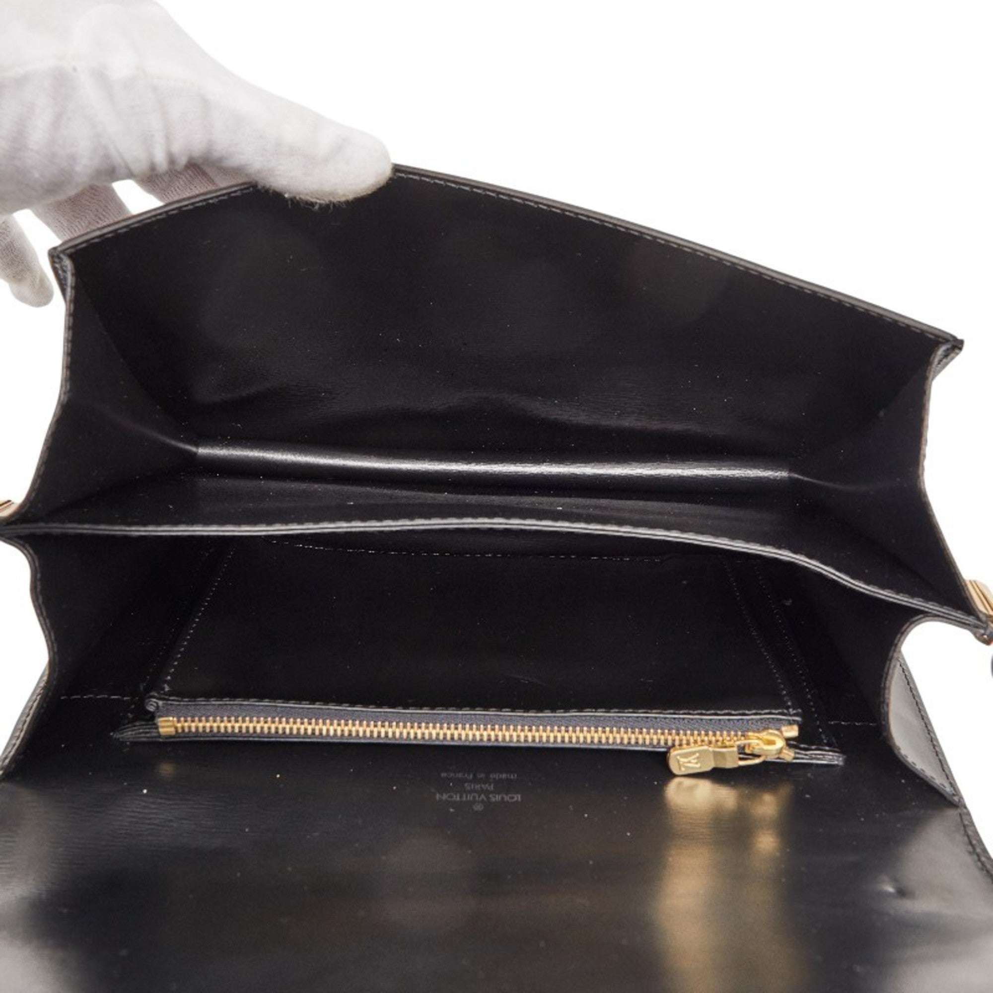 Louis Vuitton Black Noir Leather Shoulder Bag (Pre-Owned)