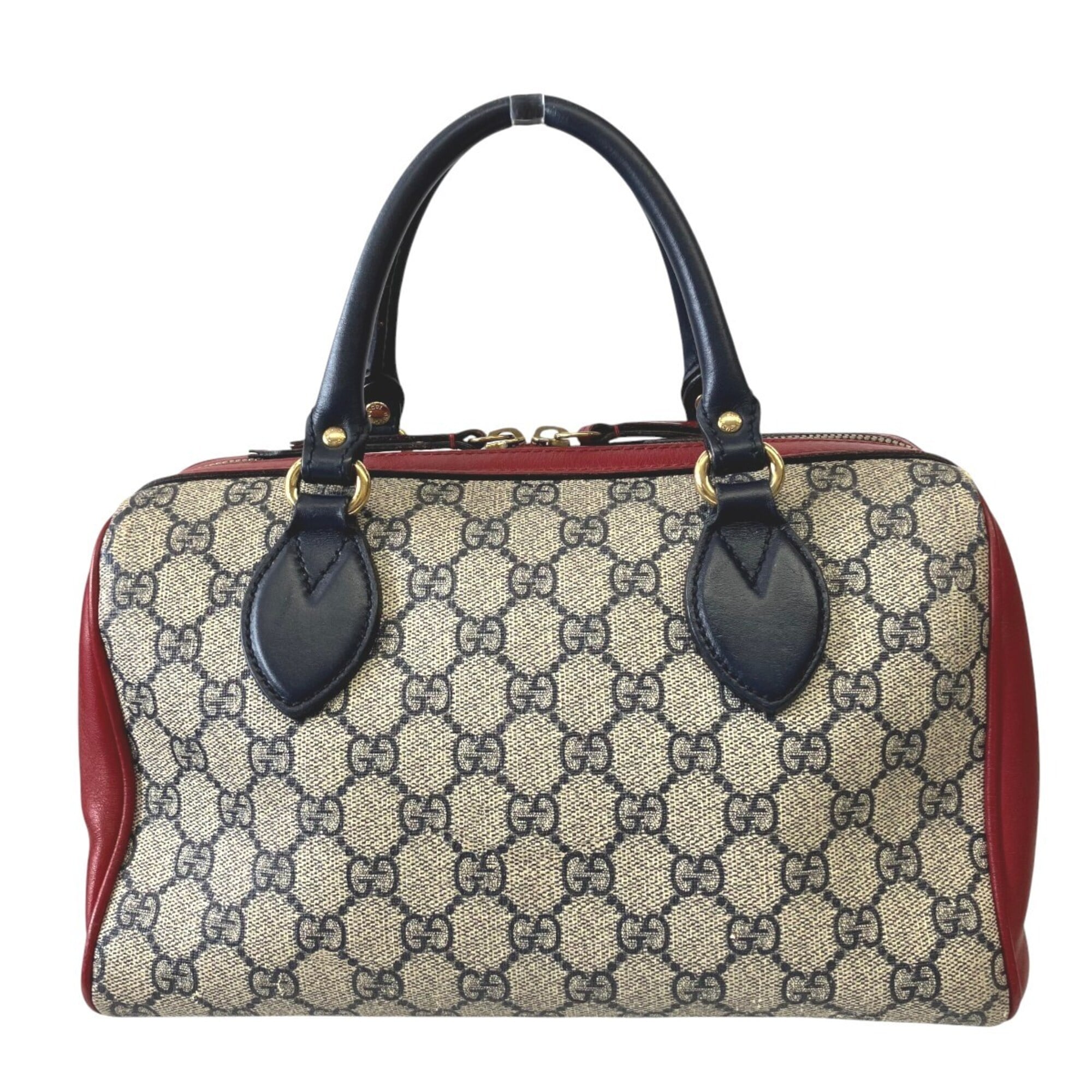 Gucci Gray Red Color Leather Pvc Shoulder Bag (Pre-Owned)