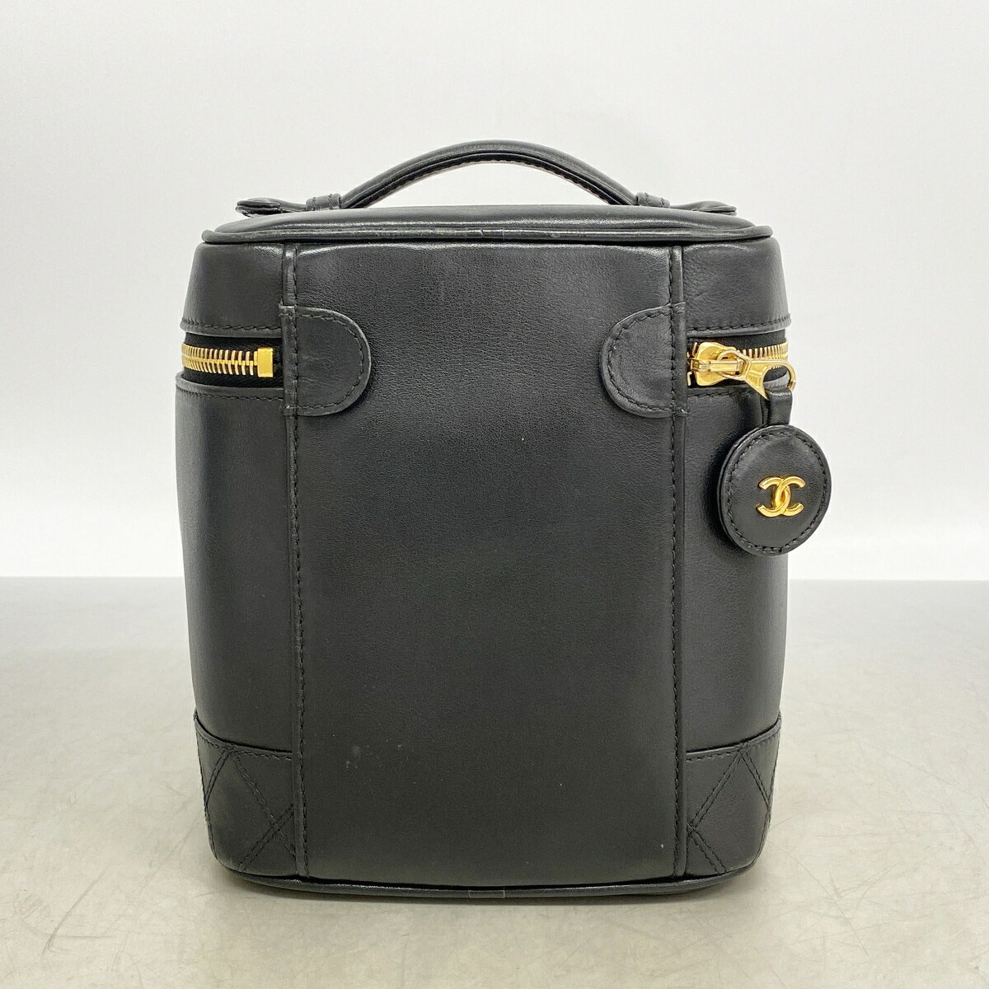 Chanel Black Leather Vanity Bag (Pre-Owned)