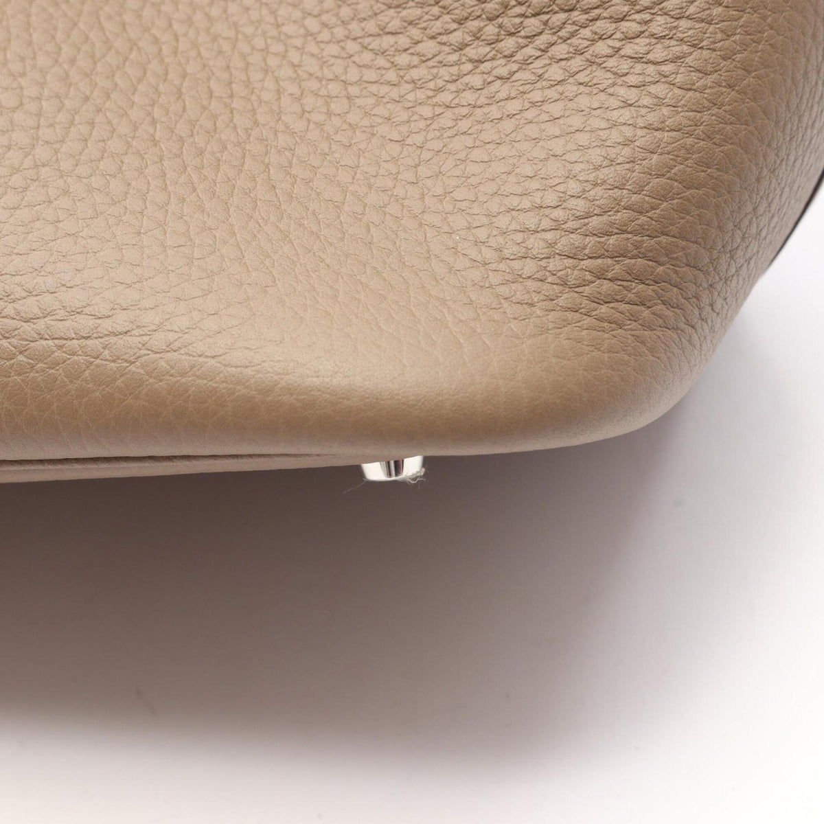Hermes Gray Taurillon Clemence Leather Handbag (Pre-Owned)