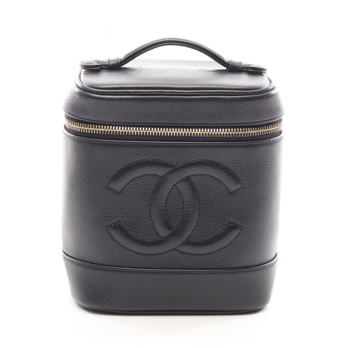 Chanel Black Grained Calfskin Handbag (Pre-Owned)