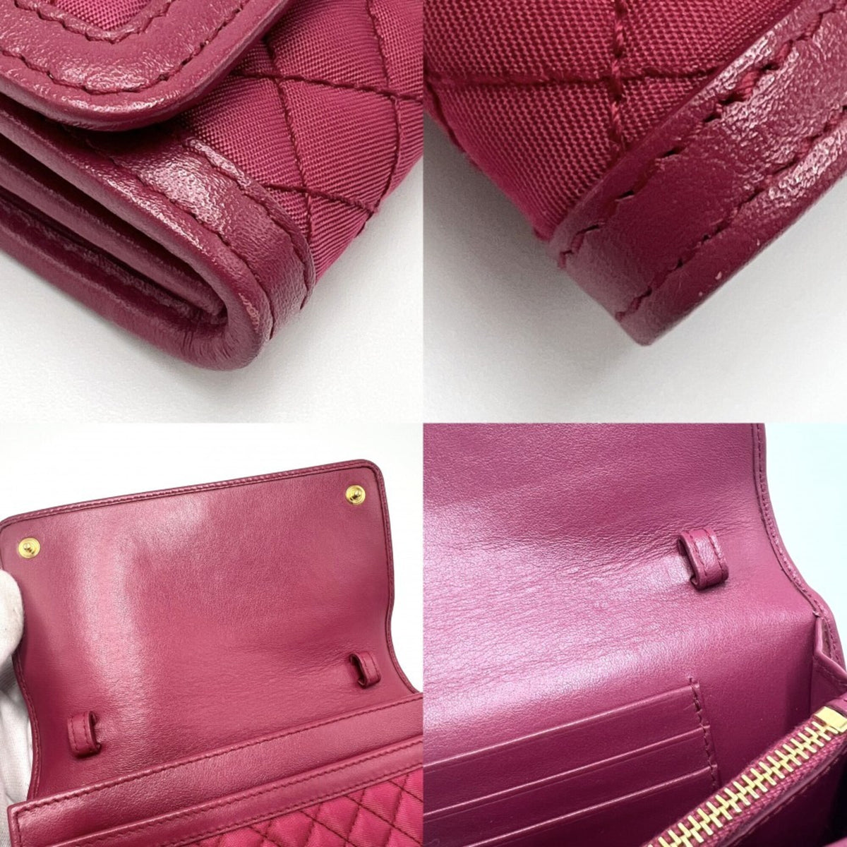 Prada Pink Nylon Leather Shoulder Bag (Pre-Owned)