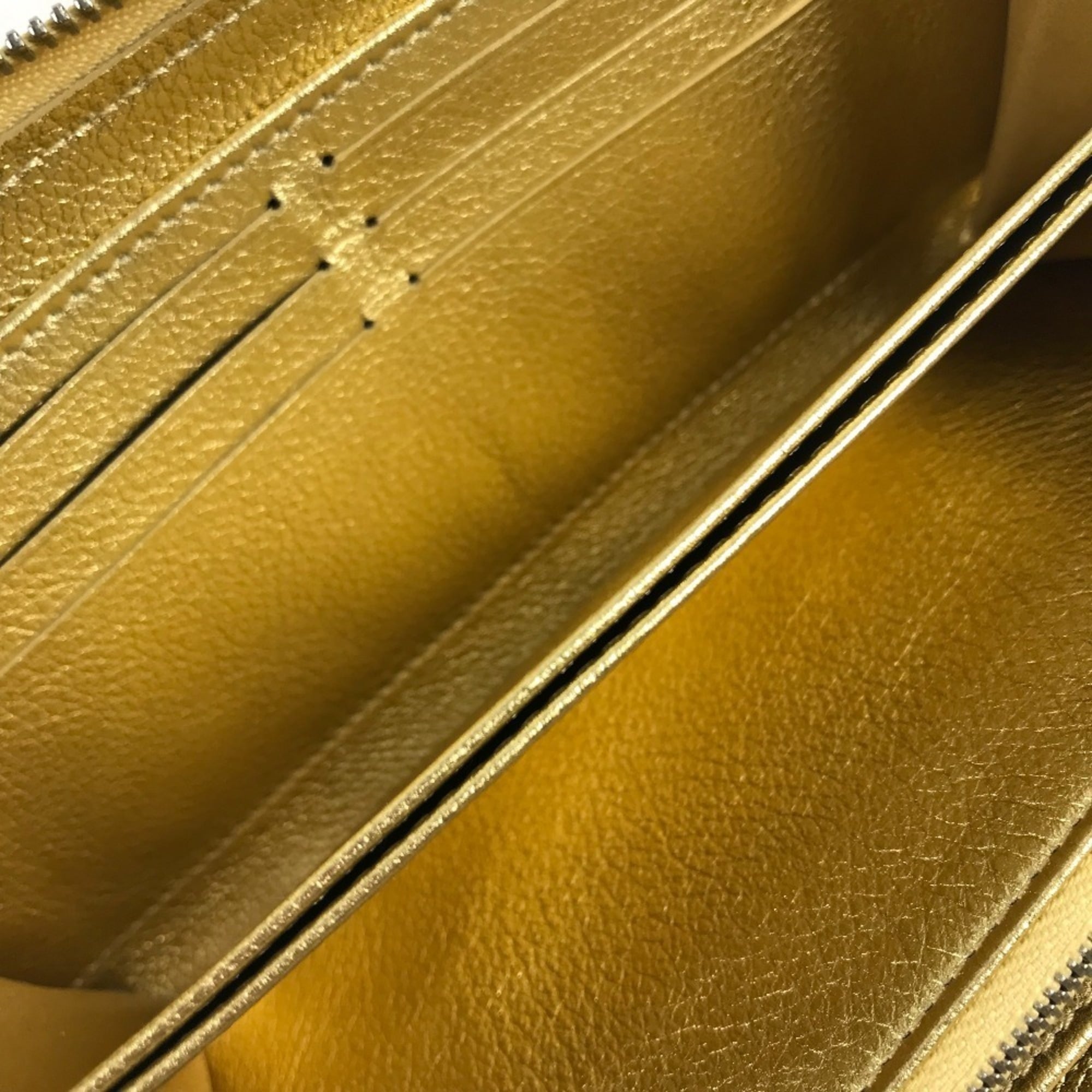 Louis Vuitton Gold Leather Long Wallet (Bi-Fold) (Pre-Owned)