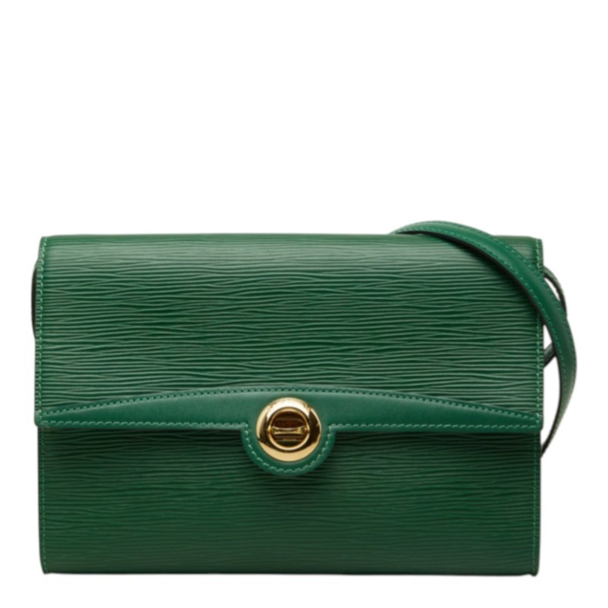Louis Vuitton Borneo Green Leather Clutch Bag Shoulder Bag (Pre-Owned)
