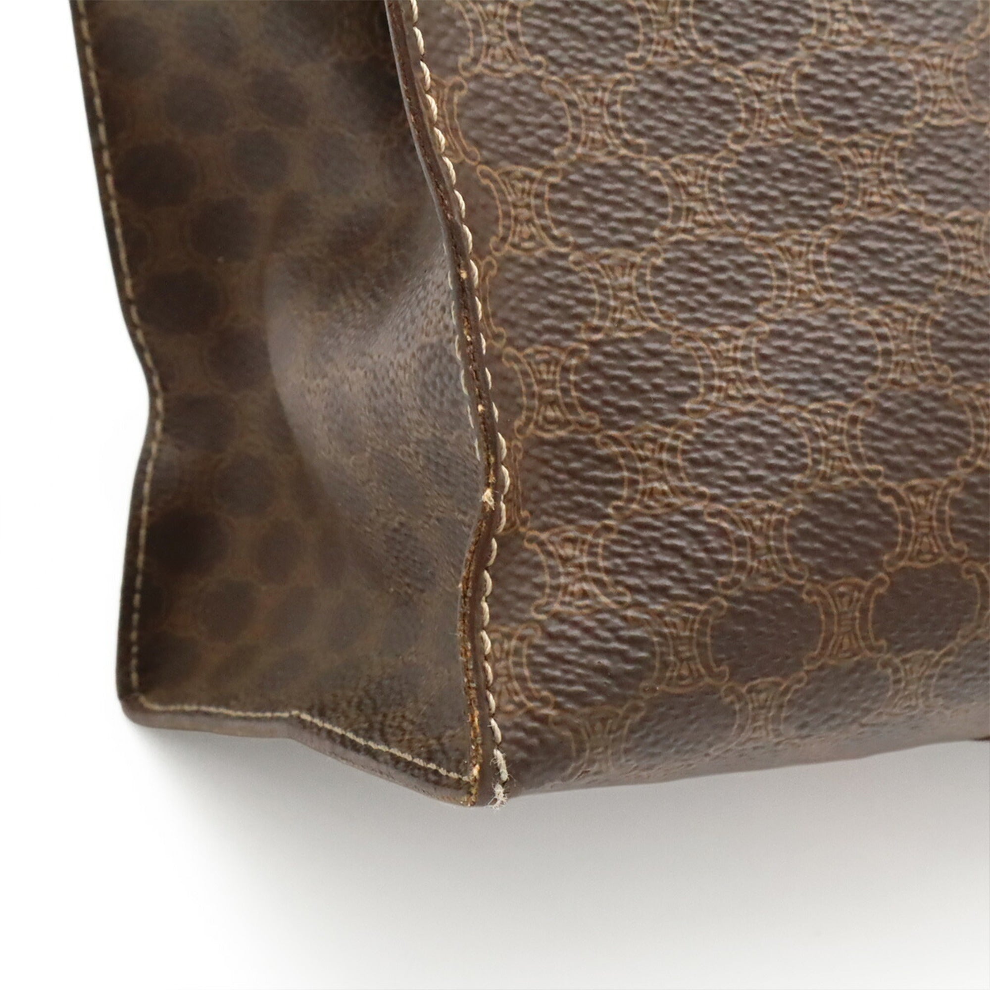 Celine Dark Brown Canvas Shoulder Bag Tote Bag (Pre-Owned)