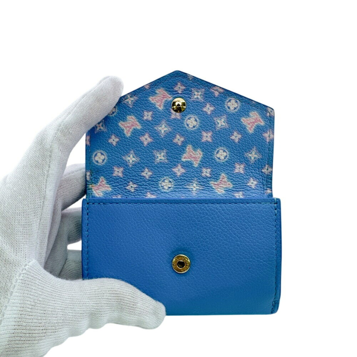 Louis Vuitton Blue Leather Wallet (Tri-Fold) (Pre-Owned)