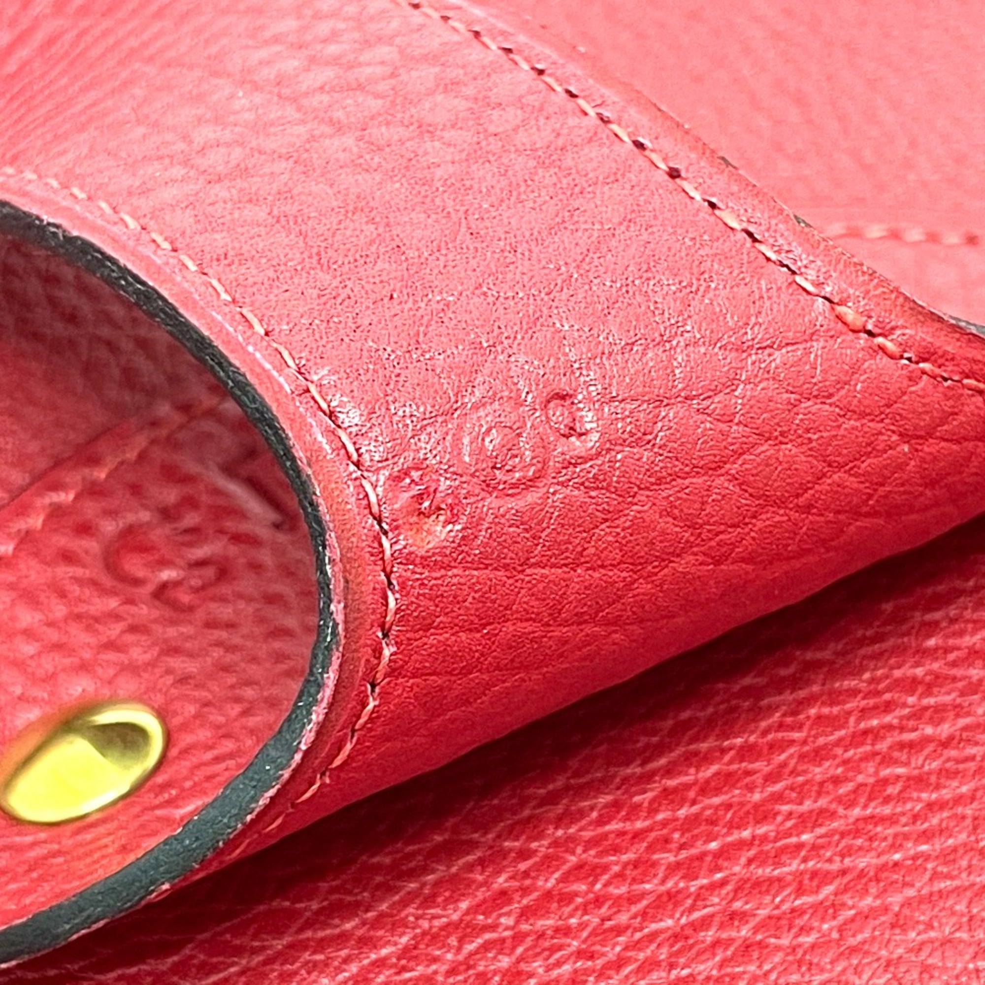 Hermes Red Leather Shoulder Bag (Pre-Owned)