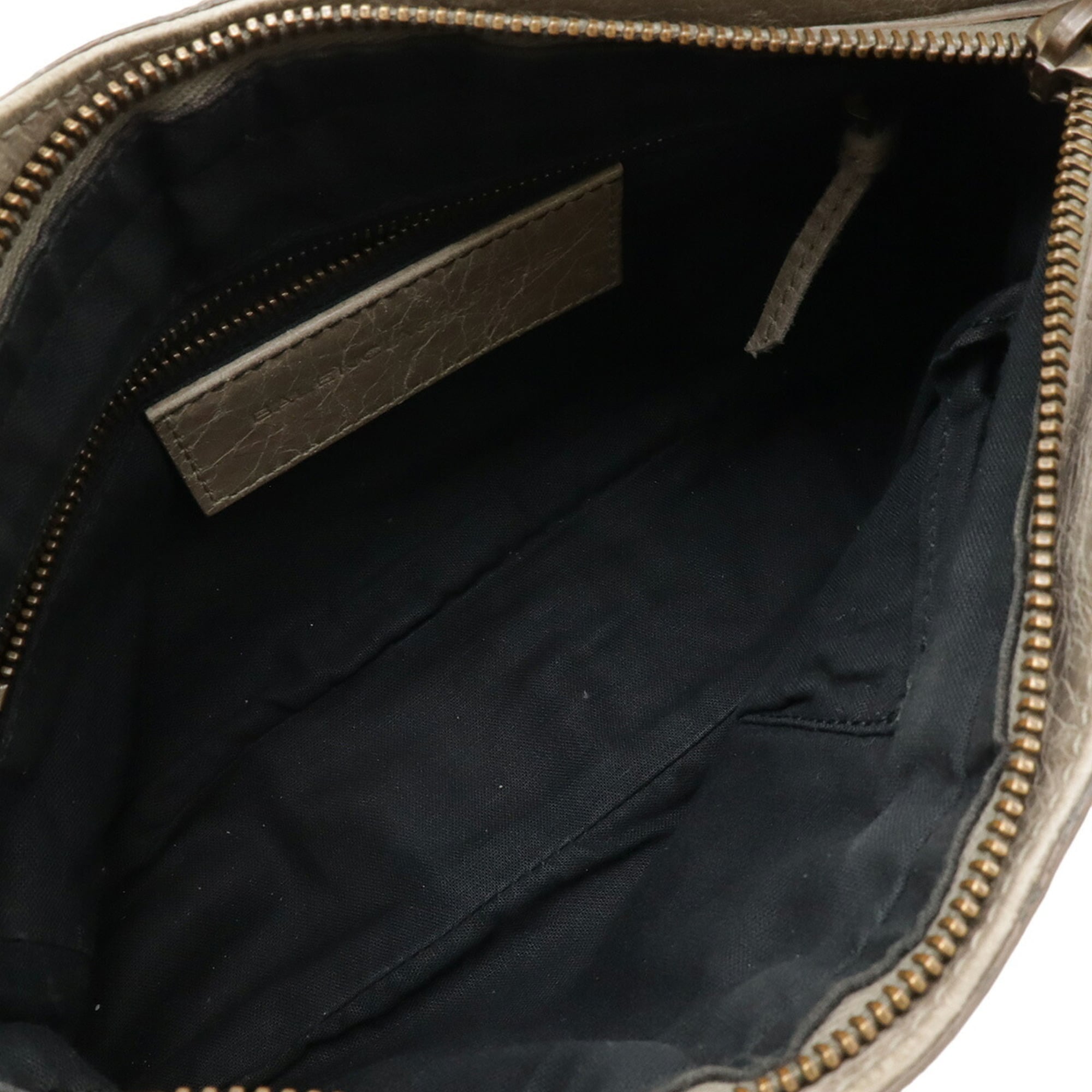 Balenciaga Grayish Leather Clutch Bag Pochette Shoulder Bag (Pre-Owned)