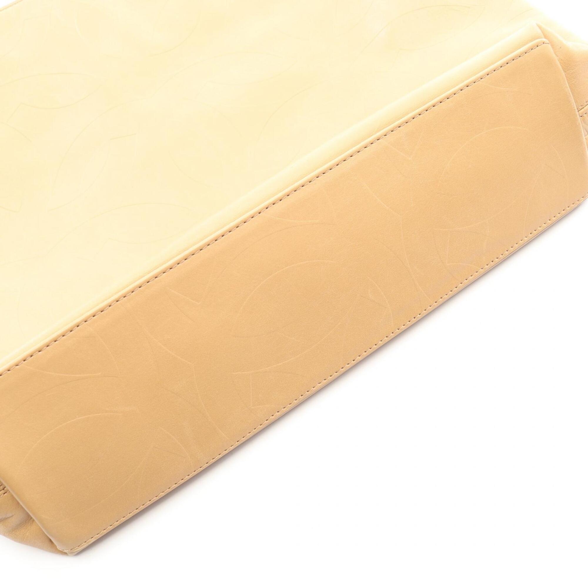 Chanel Beige Leather Handbag Tote Bag (Pre-Owned)