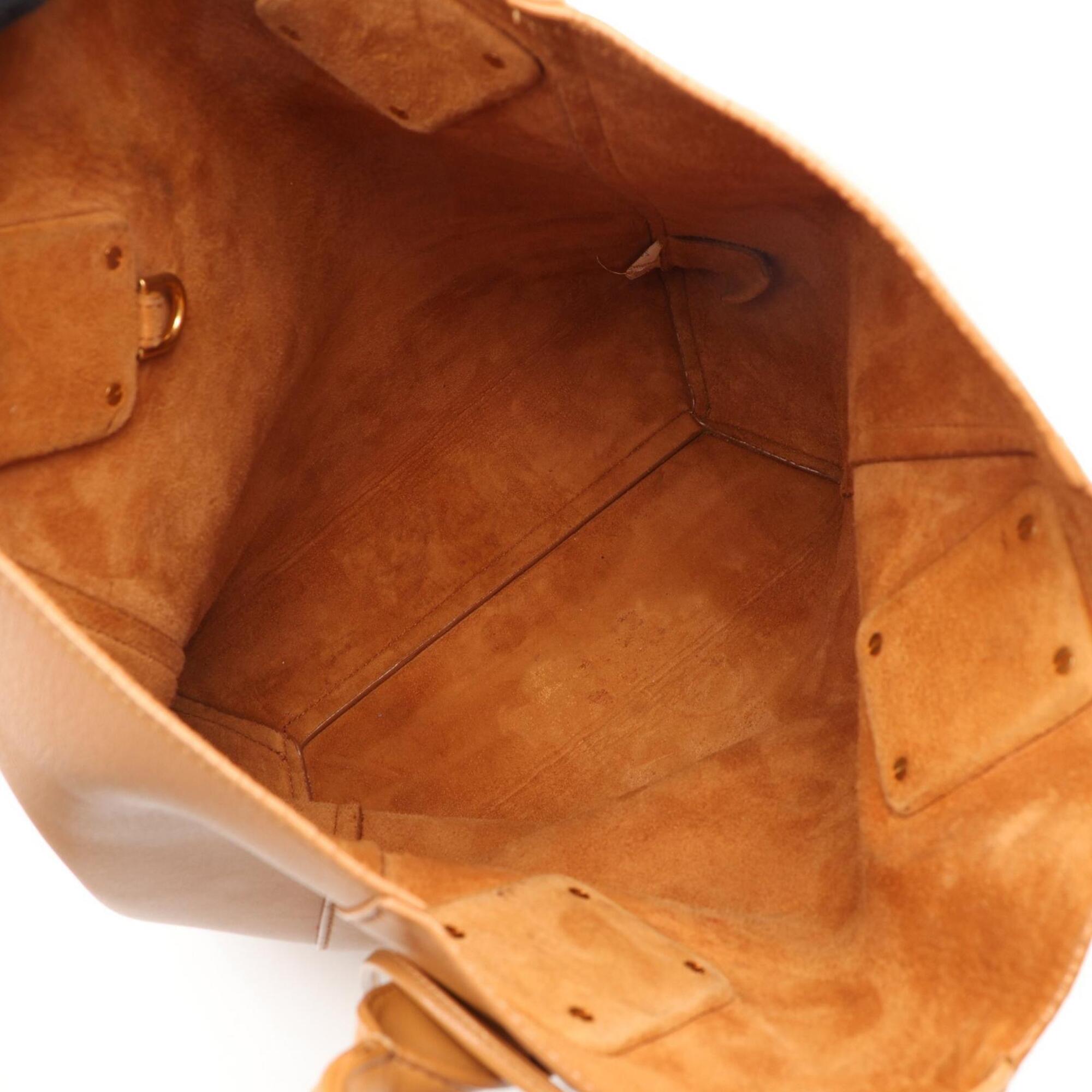 Bottega Veneta Beige Leather Basket Handbag Tote Bag (Pre-Owned)