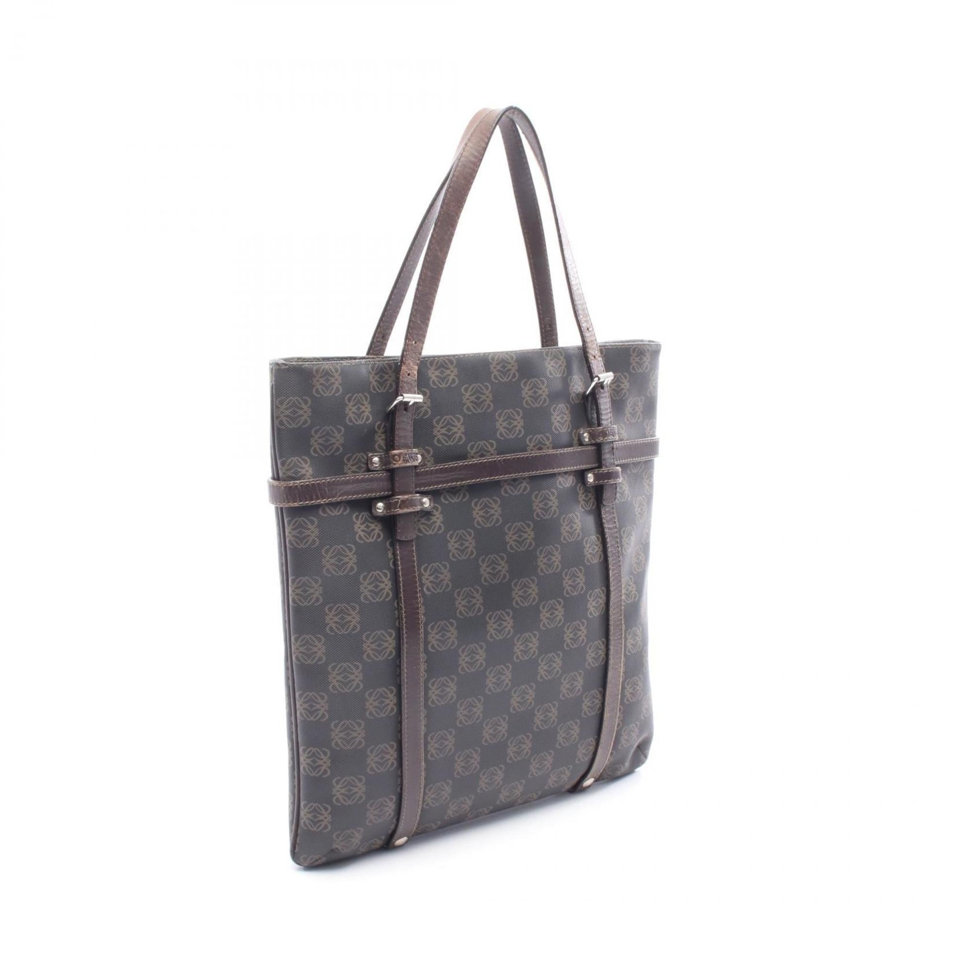 Loewe Brown Coated Canvas Leather Tote Bag (Pre-Owned)