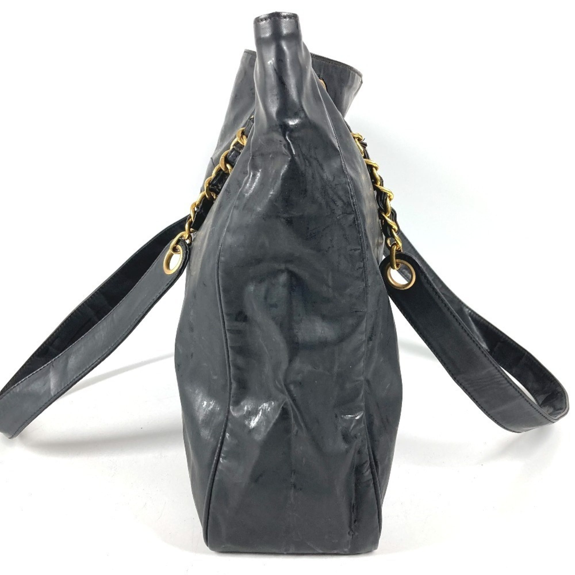 Chanel Black Coated Canvas Shoulder Bag Tote Bag (Pre-Owned)