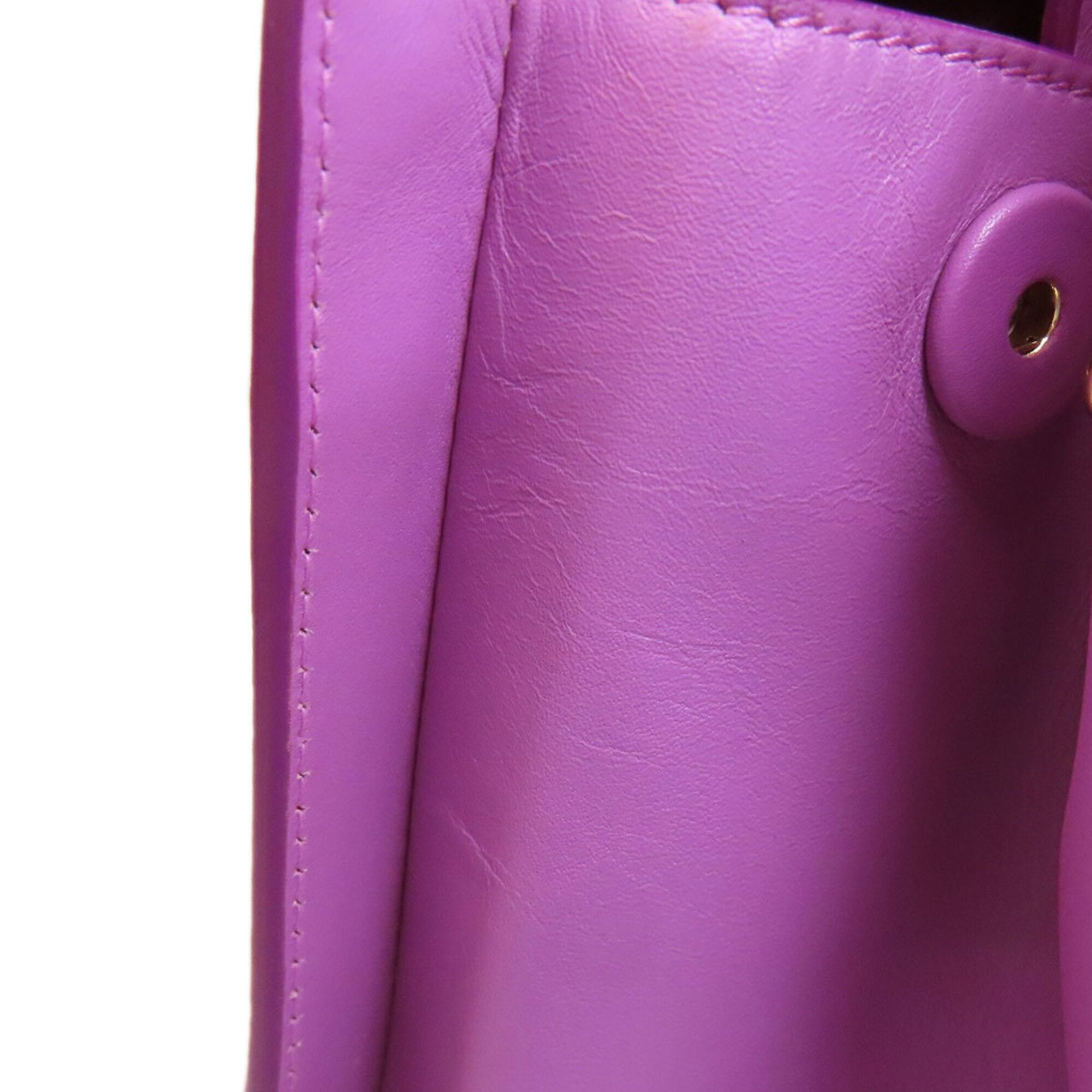 Bvlgari Pink Purple Leather Tote Bag (Pre-Owned)