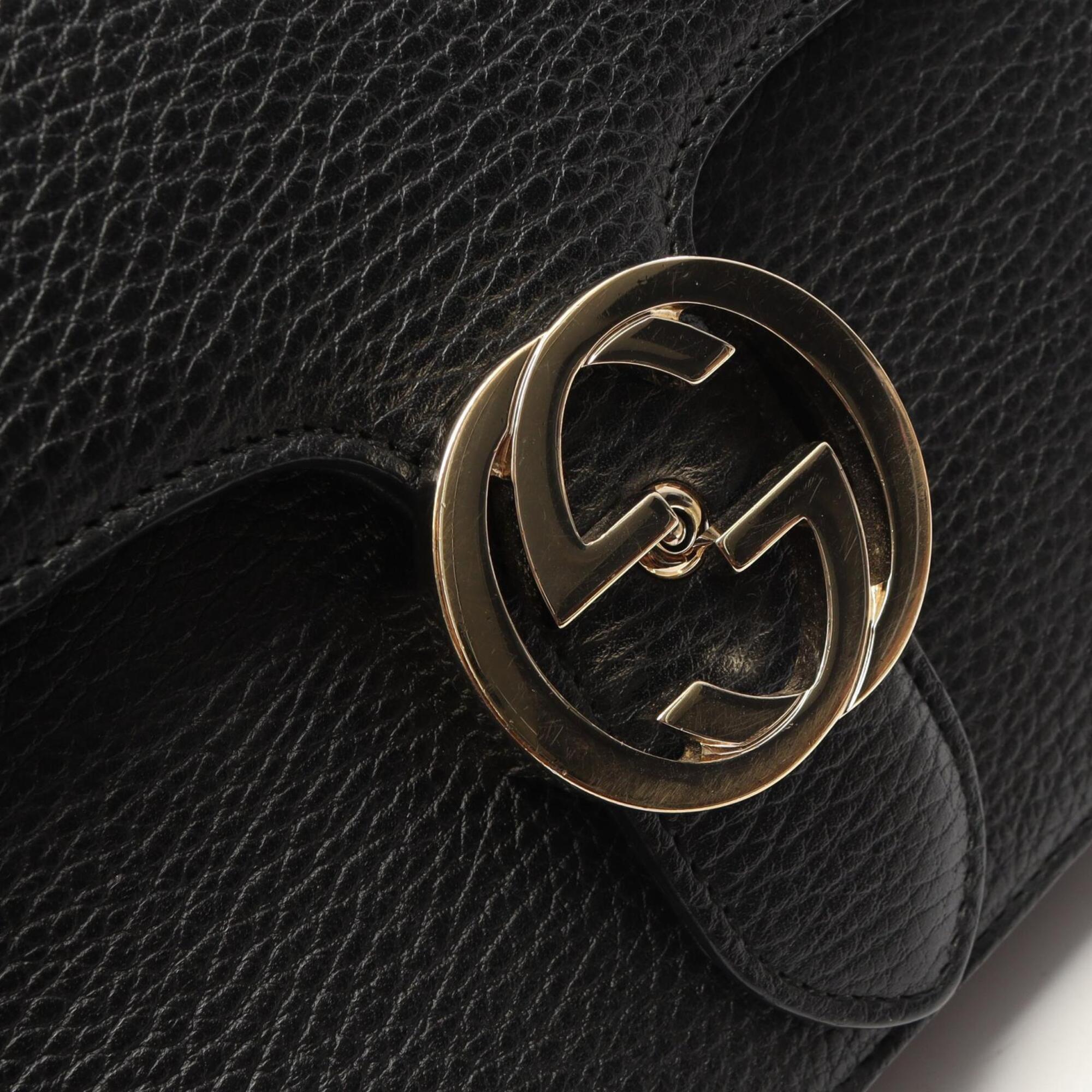 Gucci Black Leather Handbag Shoulder Bag (Pre-Owned)