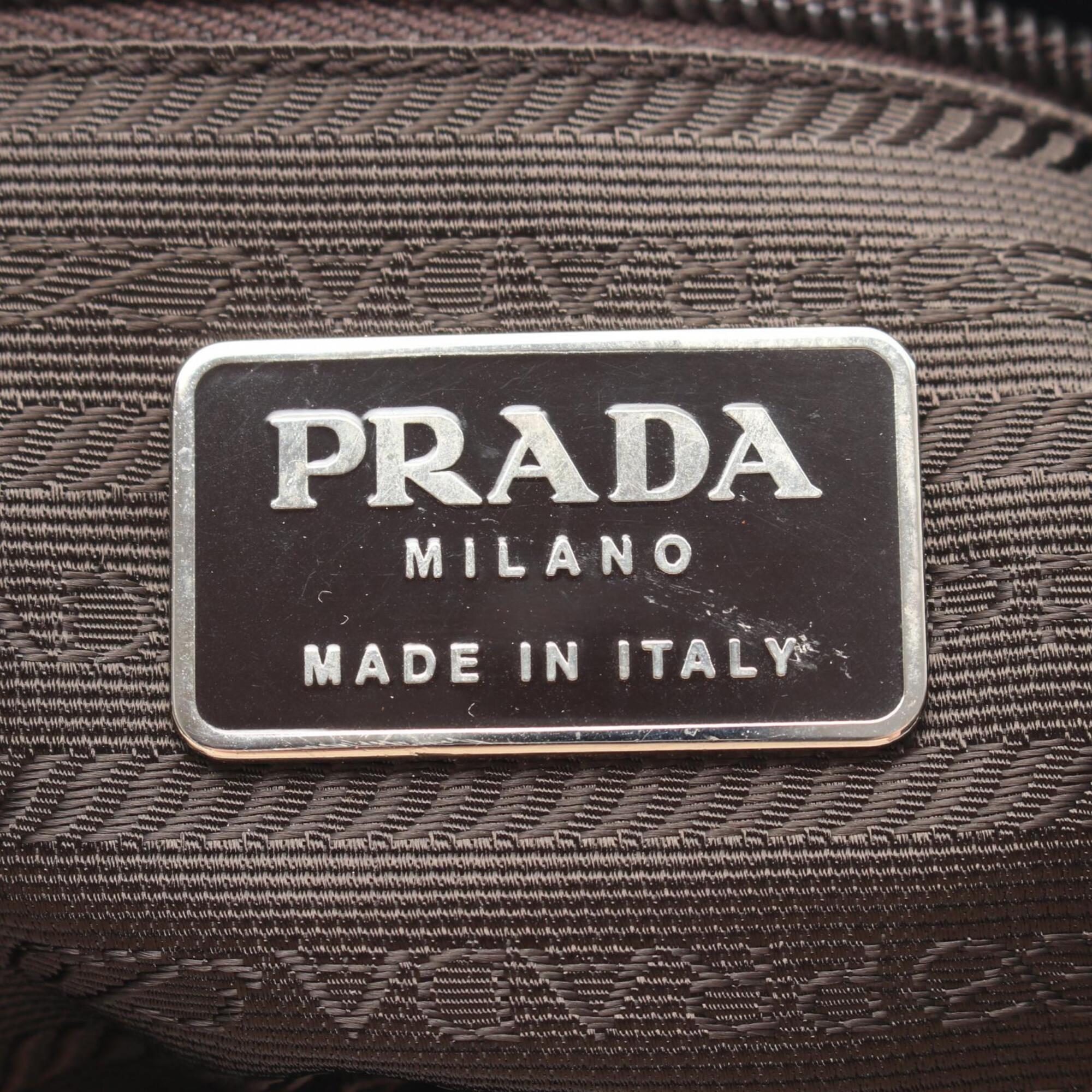 Prada Beige Leather Handbag Shoulder Bag (Pre-Owned)