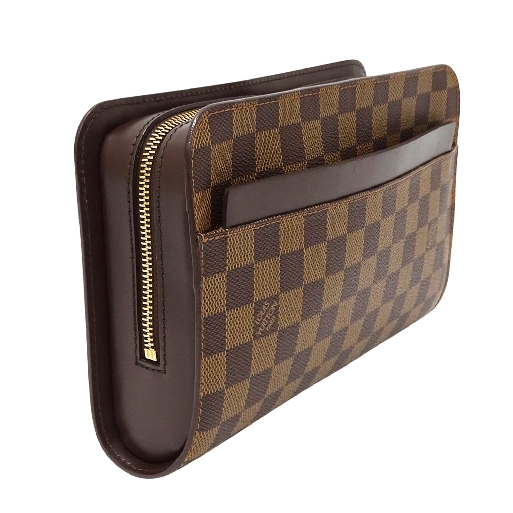 Louis Vuitton Brown Damier Canvas Galle Damier Canvas Clutch Bag Handbag (Pre-Owned)