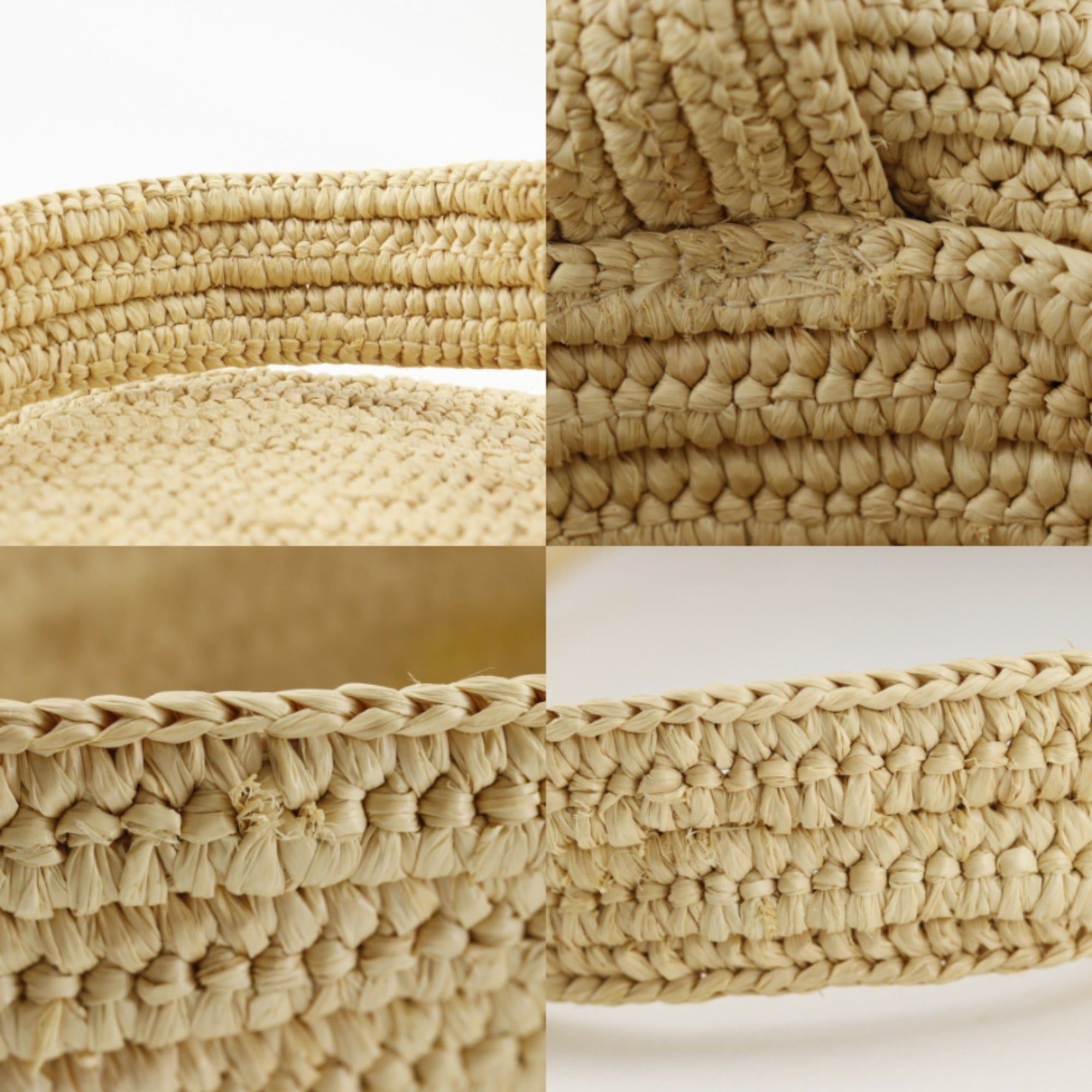 Loewe Beige Yellow Raffia Leather Basket Handbag (Pre-Owned)