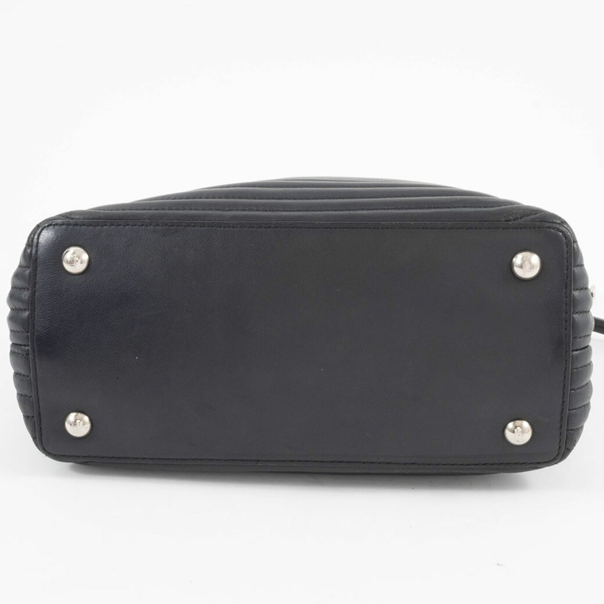 Fendi Dotcom Black Leather Shoulder Bag (Pre-Owned)