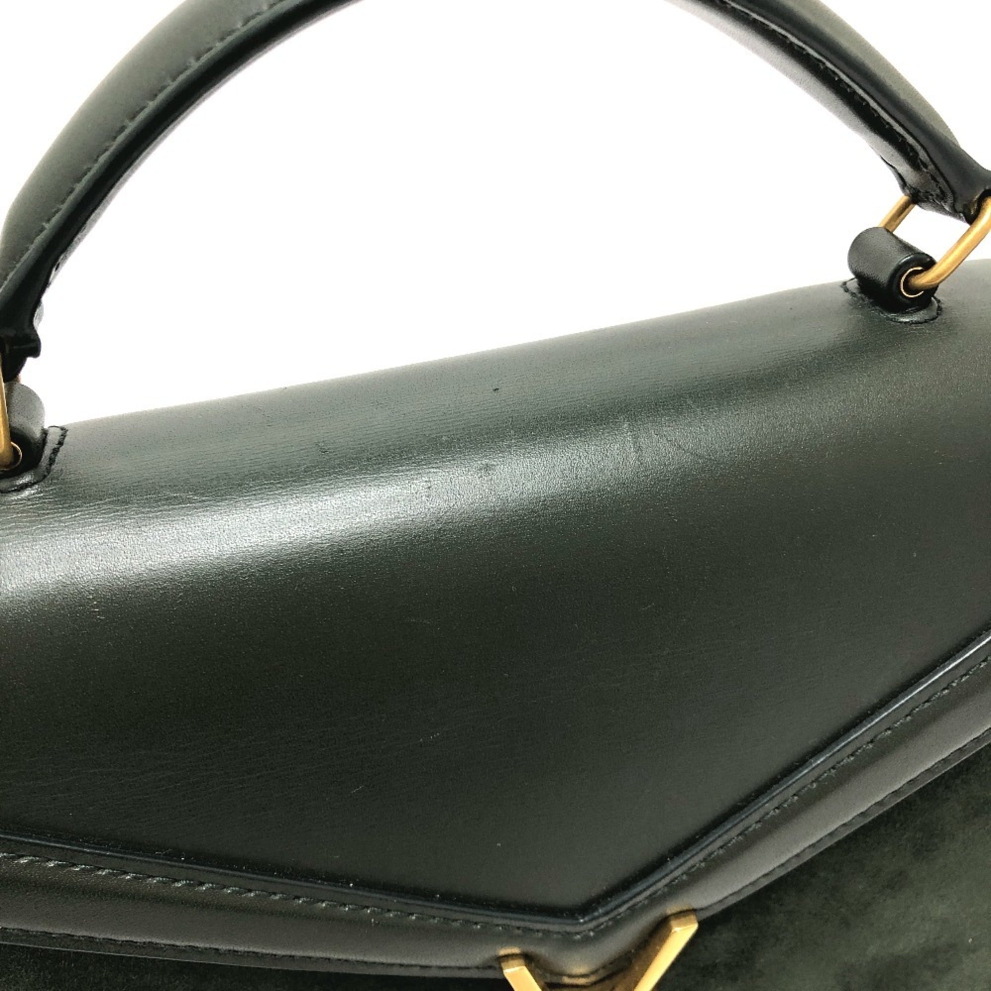 Yves Saint Laurent Green Leather Suede Handbag (Pre-Owned)