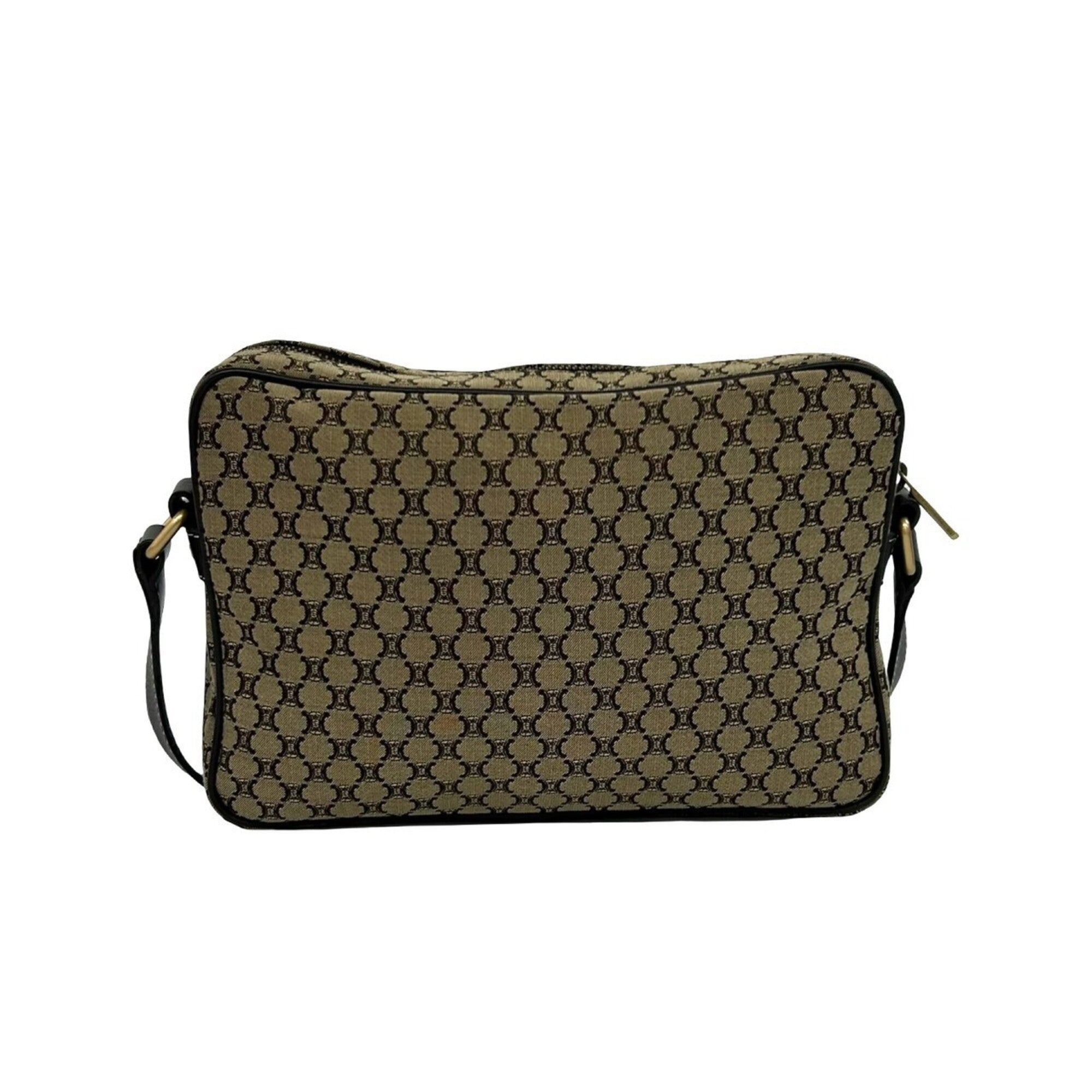 Celine Brown Canvas Leather Pochette Shoulder Bag (Pre-Owned)