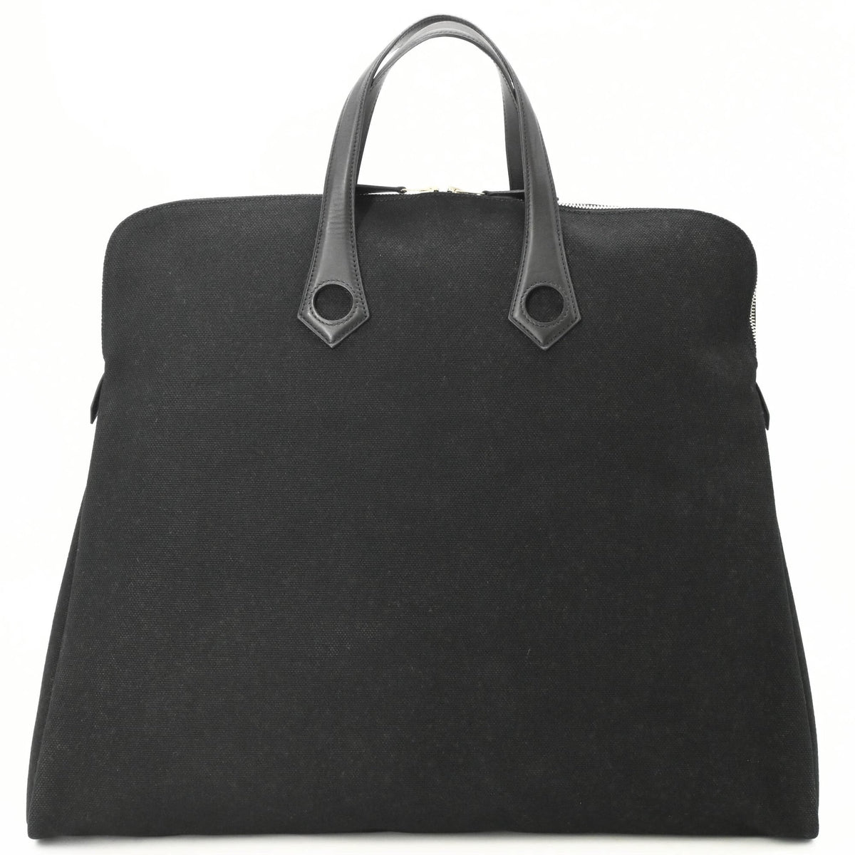 Hermes Black Nylon Canvas Boston Bag Handbag (Pre-Owned)