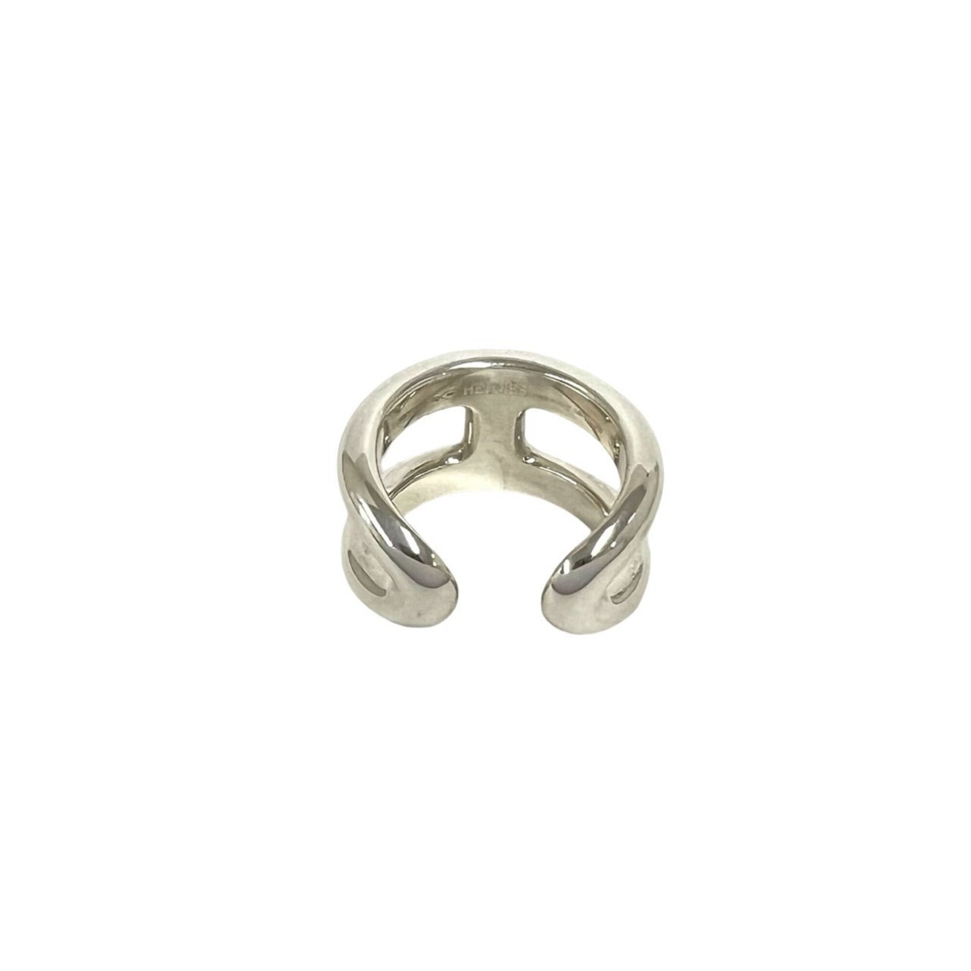 Hermes Silver Silver 925 Band Ring (Pre-Owned)