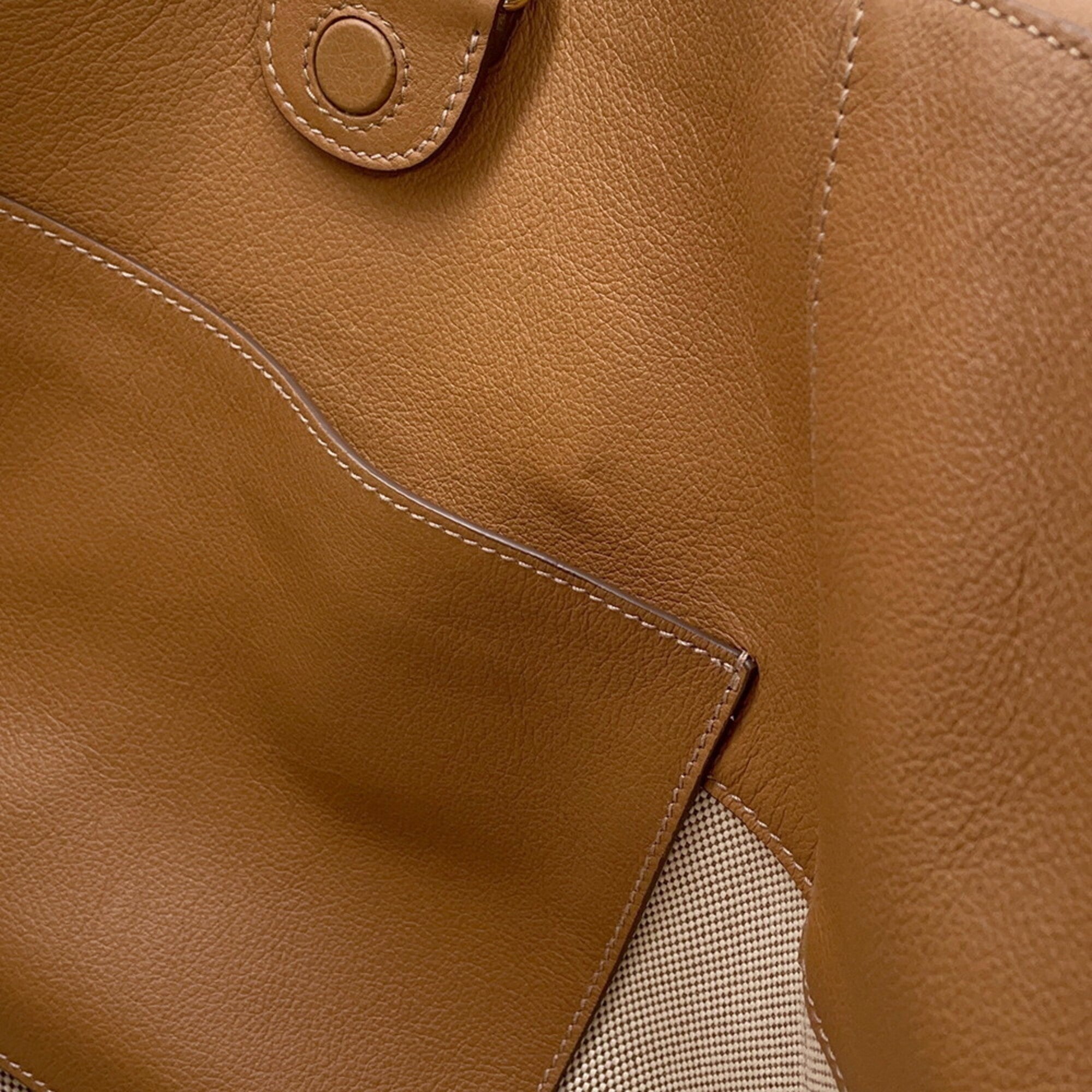 Prada Brown Leather Handbag Tote Bag (Pre-Owned)