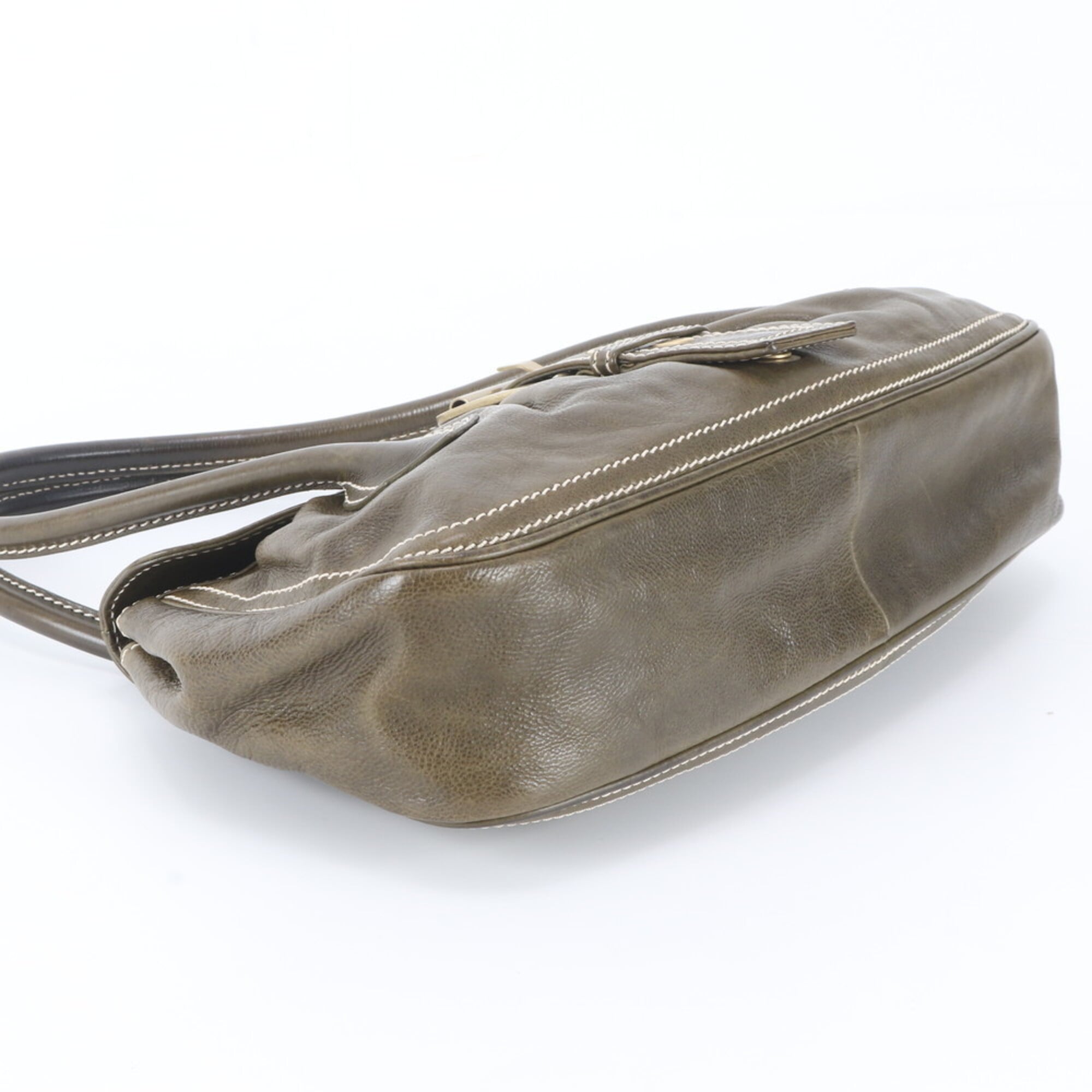 Celine Green Khaki Leather Handbag Shoulder Bag (Pre-Owned)