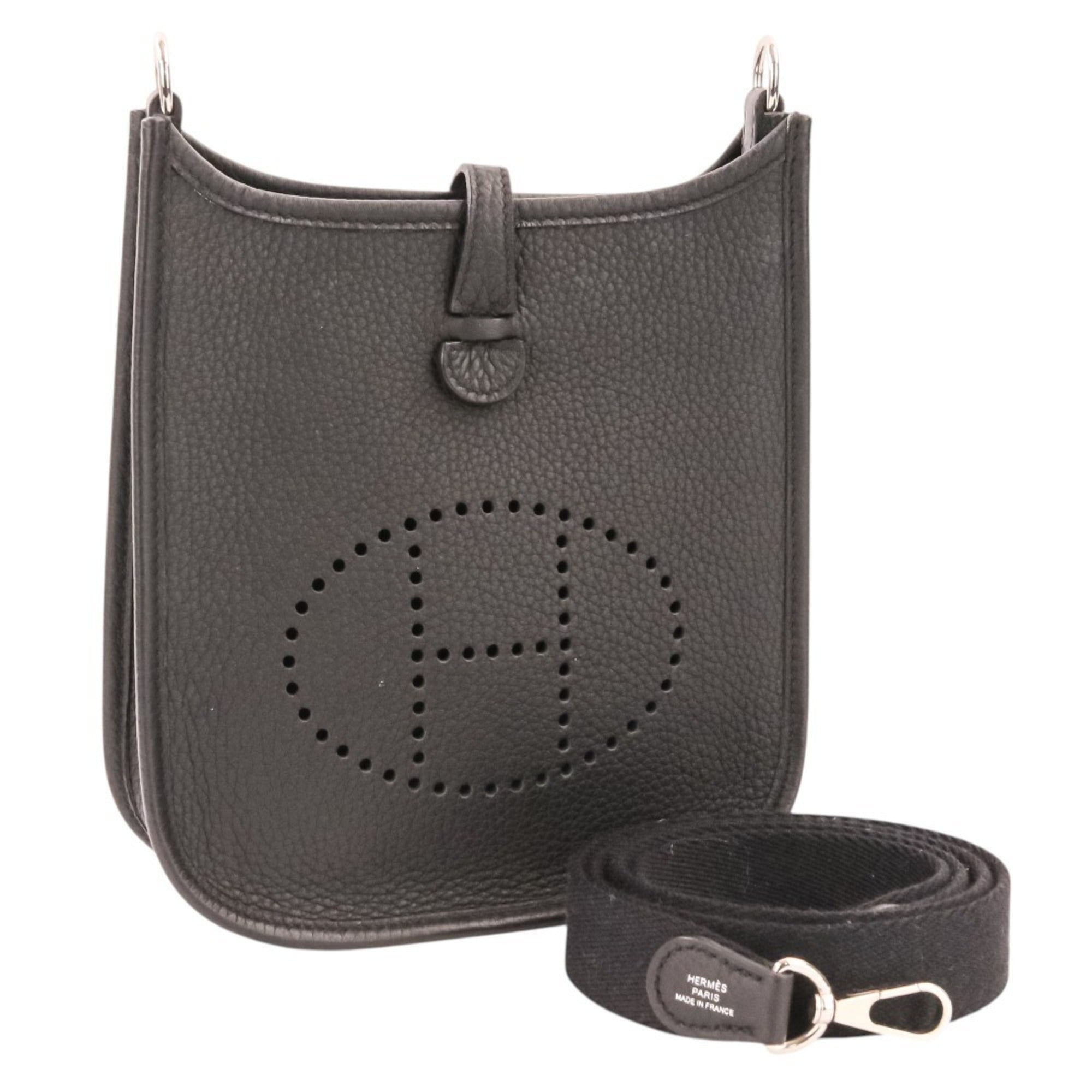Hermes Black Taurillon Clemence Leather Shoulder Bag (Pre-Owned)