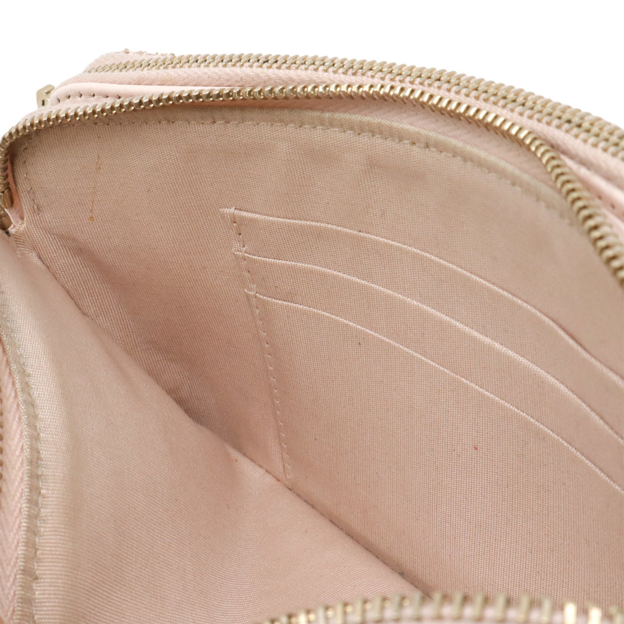 Chanel Pink Leather Raffia Chain/Shoulder Wallet (Pre-Owned)